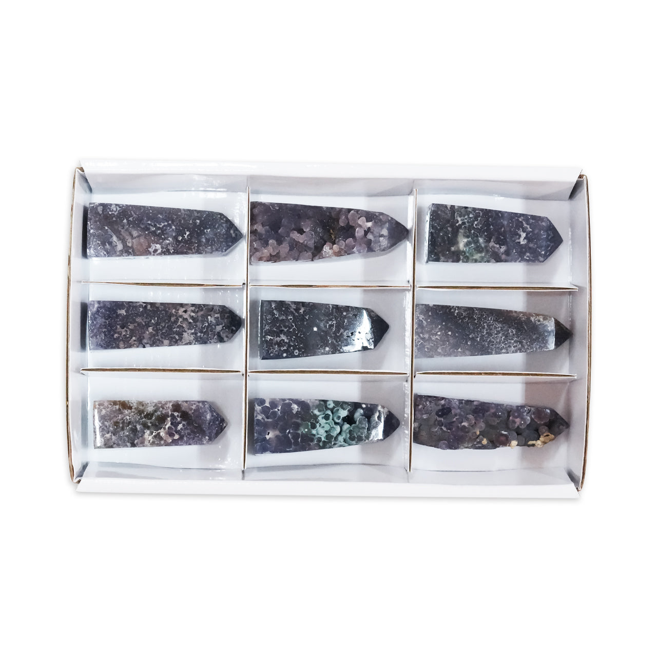 Starborn Grape Chalcedony Tower 500 Grams - 9 Pieces