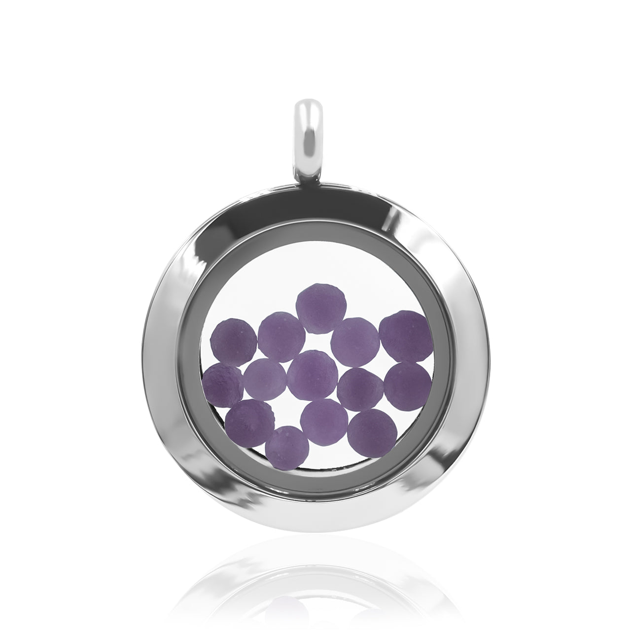 Starborn Gemstone Window Pendant Necklace in Stainless Steel