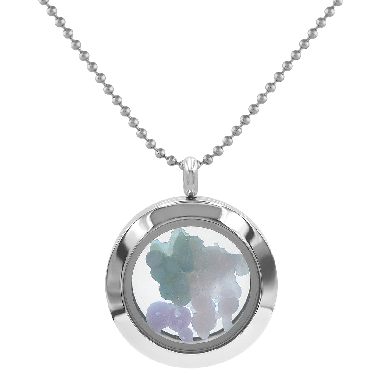 Starborn Grape Chalcedony Window Pendant Necklace in Stainless Steel