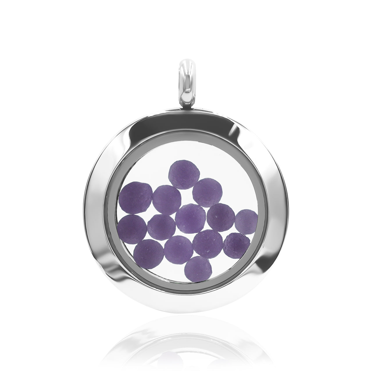 Starborn Gemstone Window Pendant Necklace in Stainless Steel