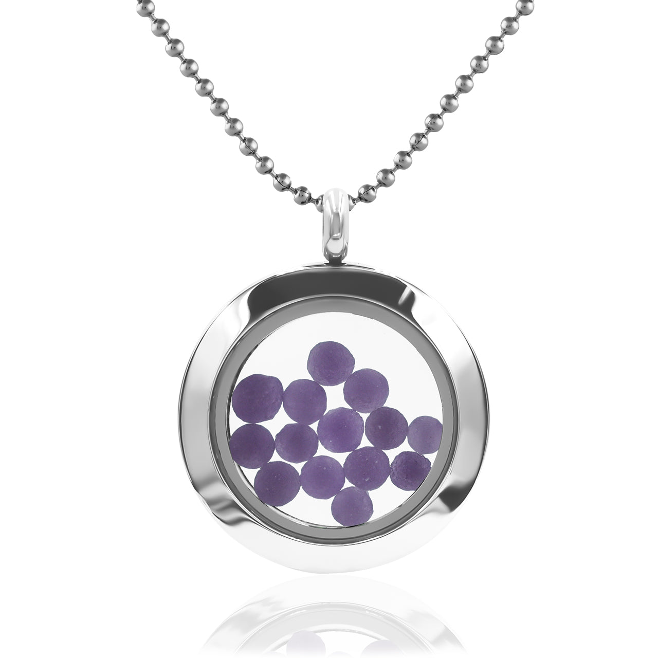 Starborn Gemstone Window Pendant Necklace in Stainless Steel