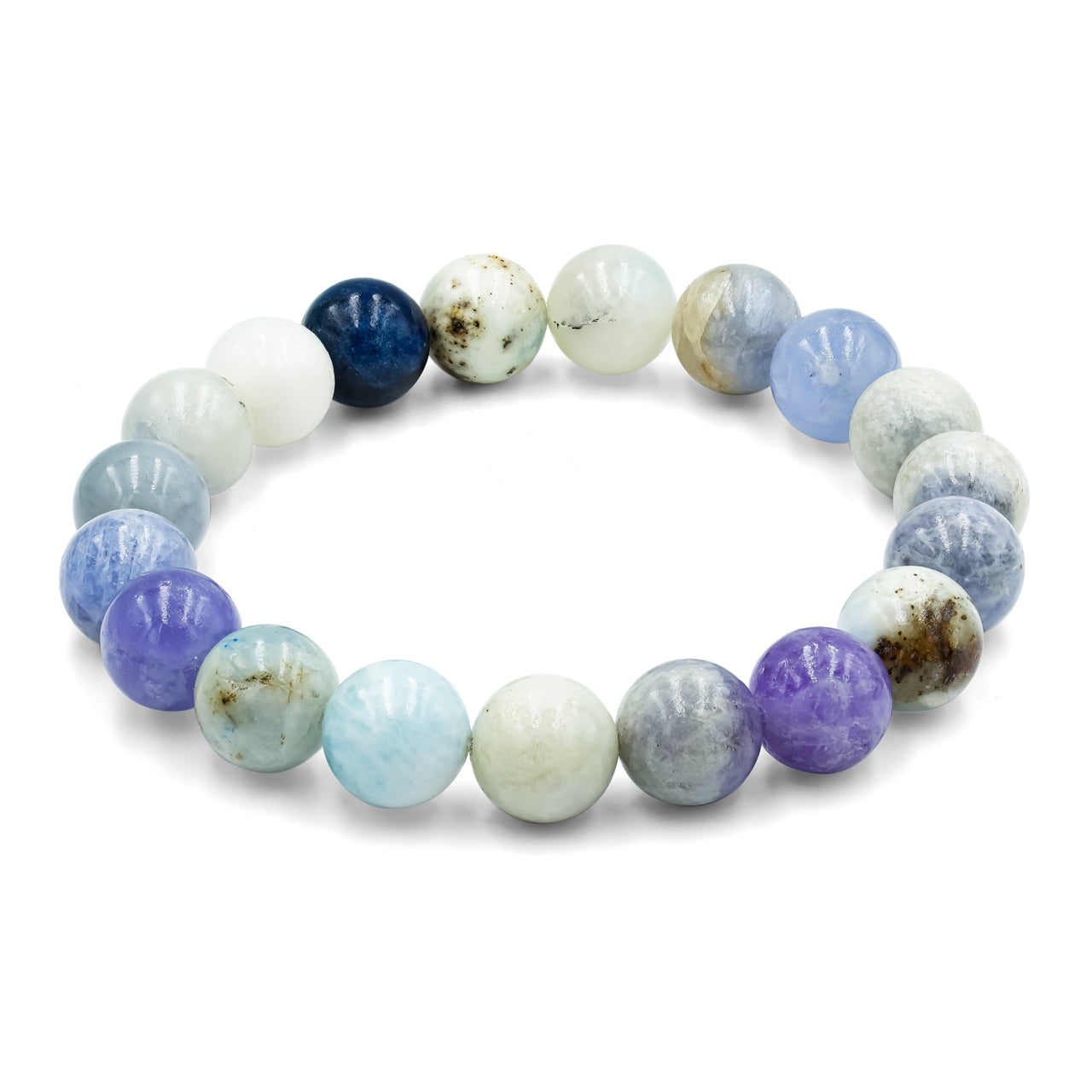 Pulsera elástica con cuentas de hackmanita fluorescente - 8 mm