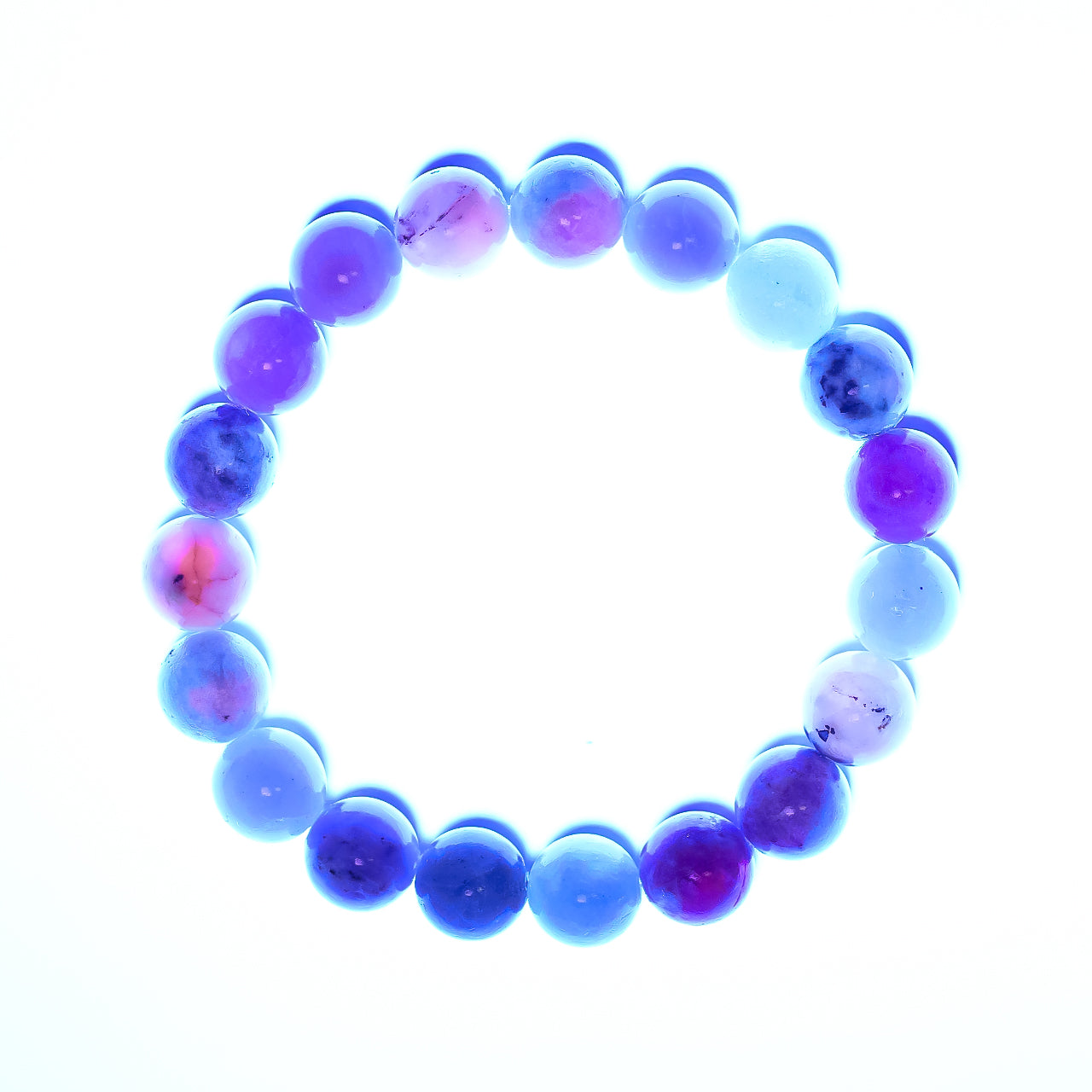 Pulsera elástica con cuentas de hackmanita fluorescente - 8 mm