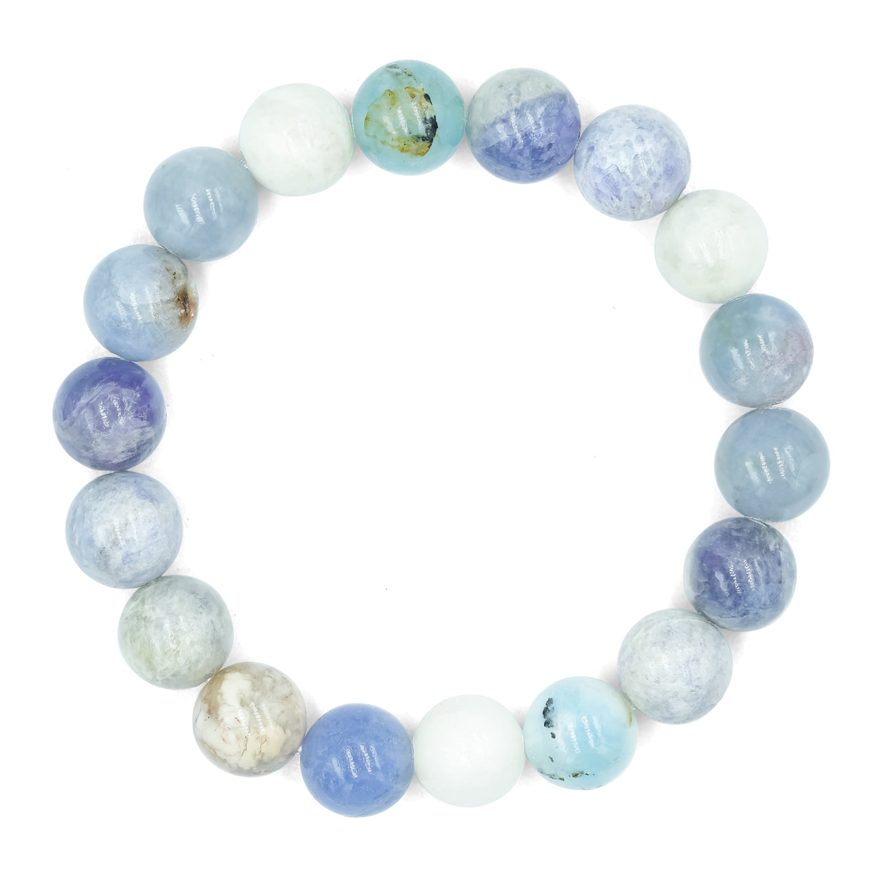 Pulsera elástica con cuentas de hackmanita fluorescente - 8 mm