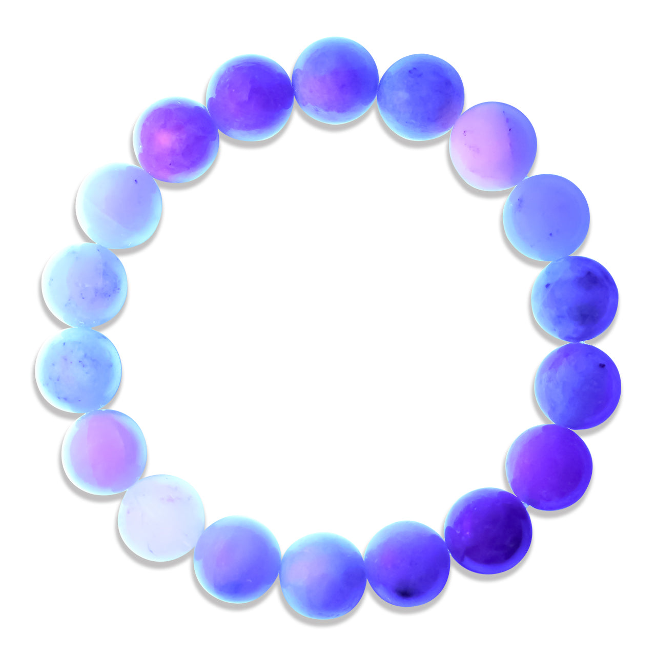Pulsera elástica con cuentas de hackmanita fluorescente - 8 mm