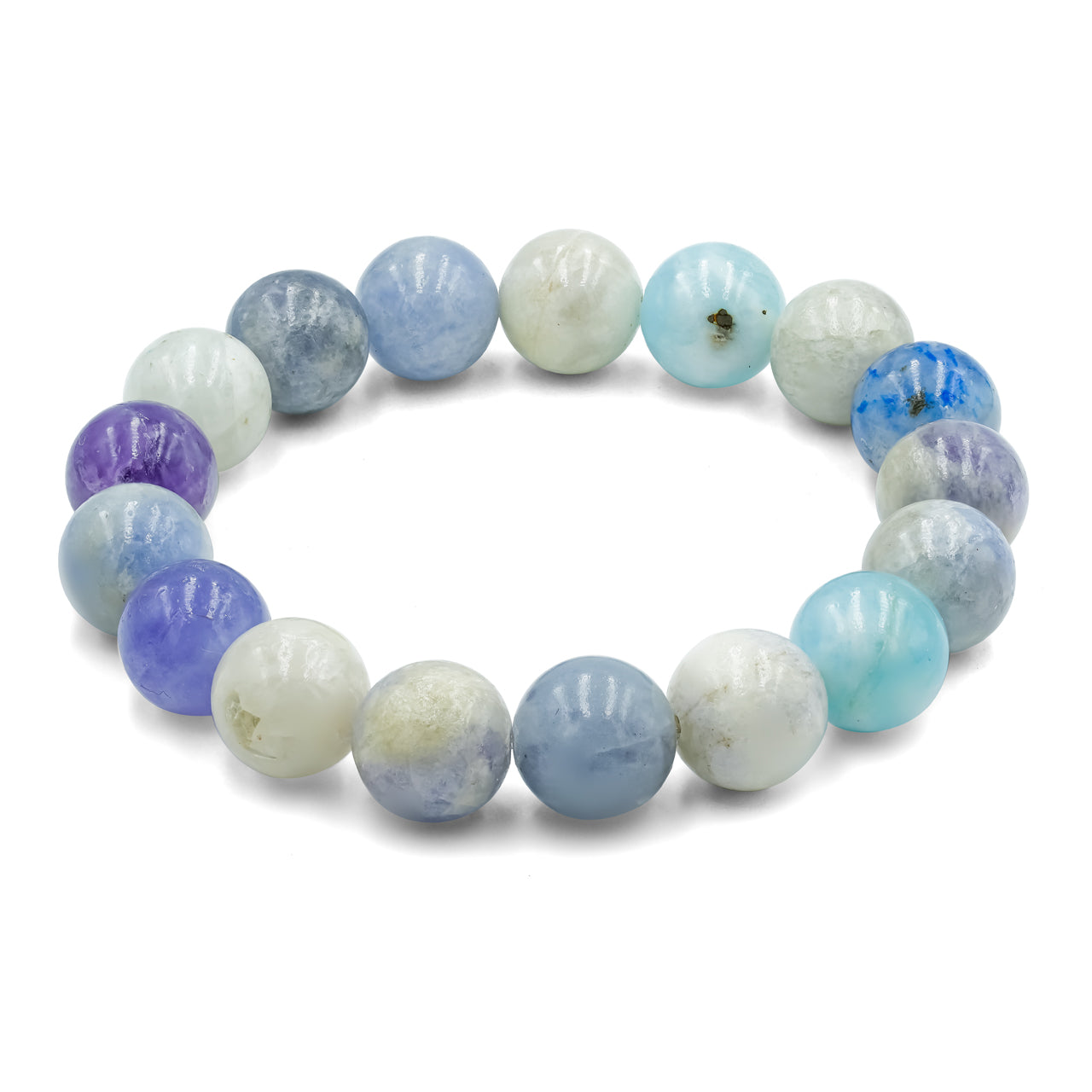 Pulsera elástica con cuentas de hackmanita fluorescente - 8 mm