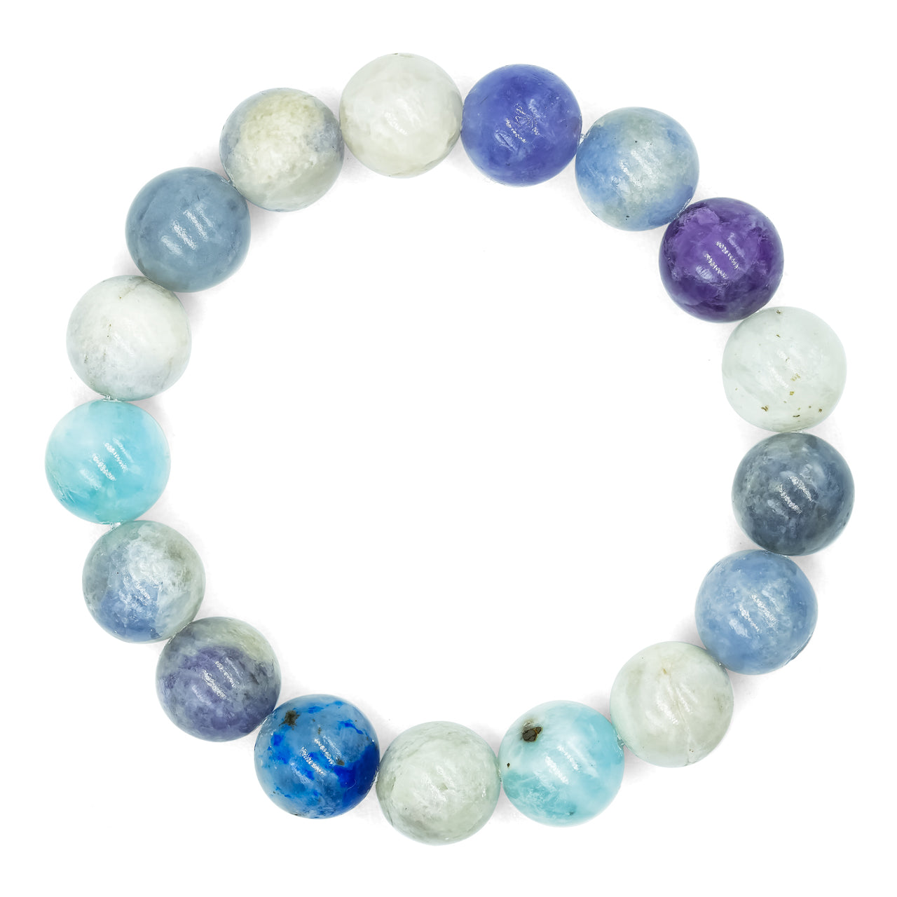 Pulsera elástica con cuentas de hackmanita fluorescente - 8 mm