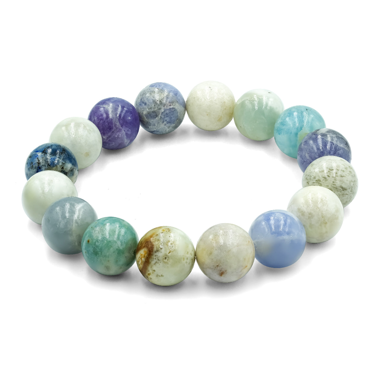 Pulsera elástica con cuentas de hackmanita fluorescente - 8 mm
