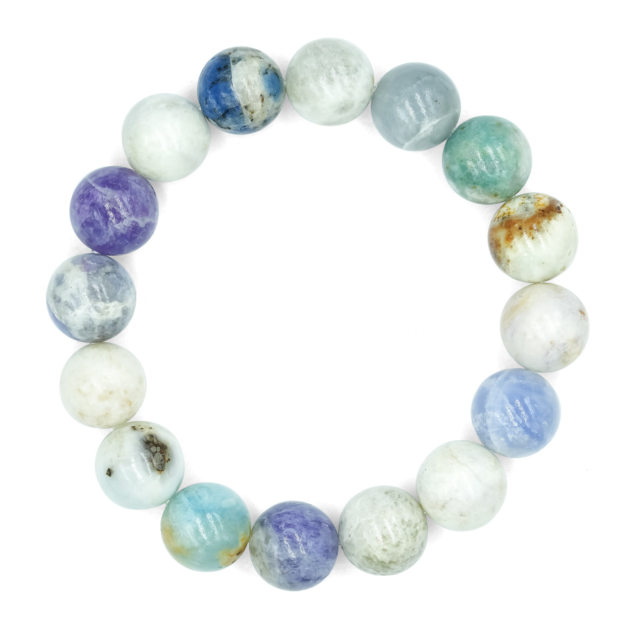 Pulsera elástica con cuentas de hackmanita fluorescente - 8 mm