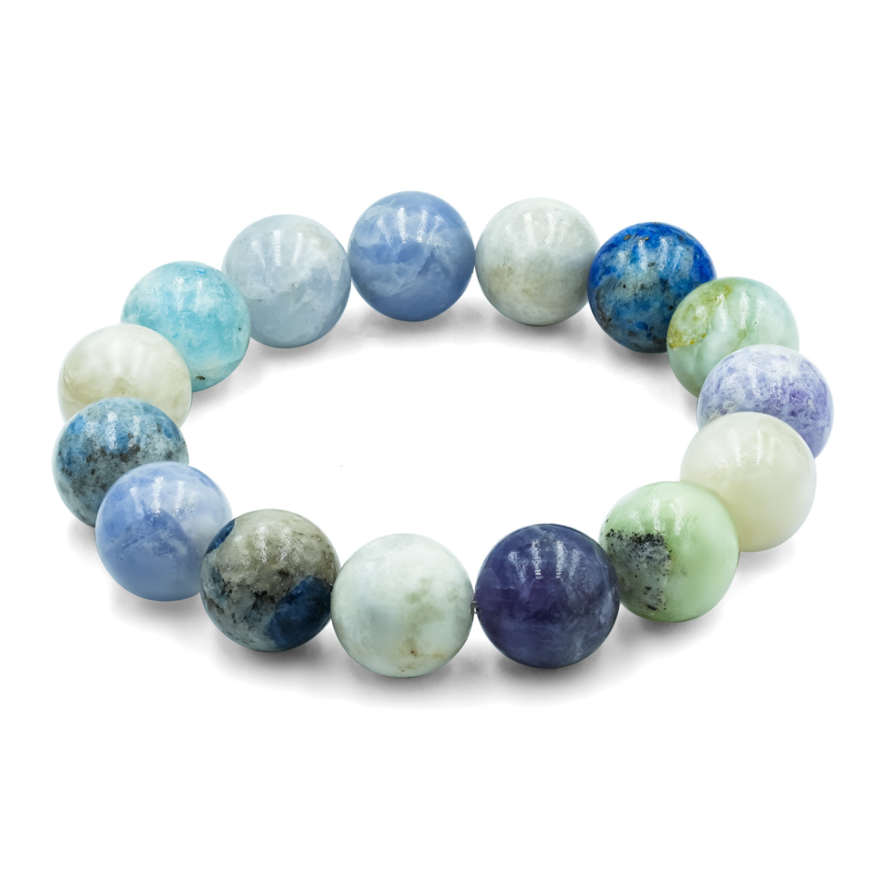 Pulsera elástica con cuentas de hackmanita fluorescente - 8 mm