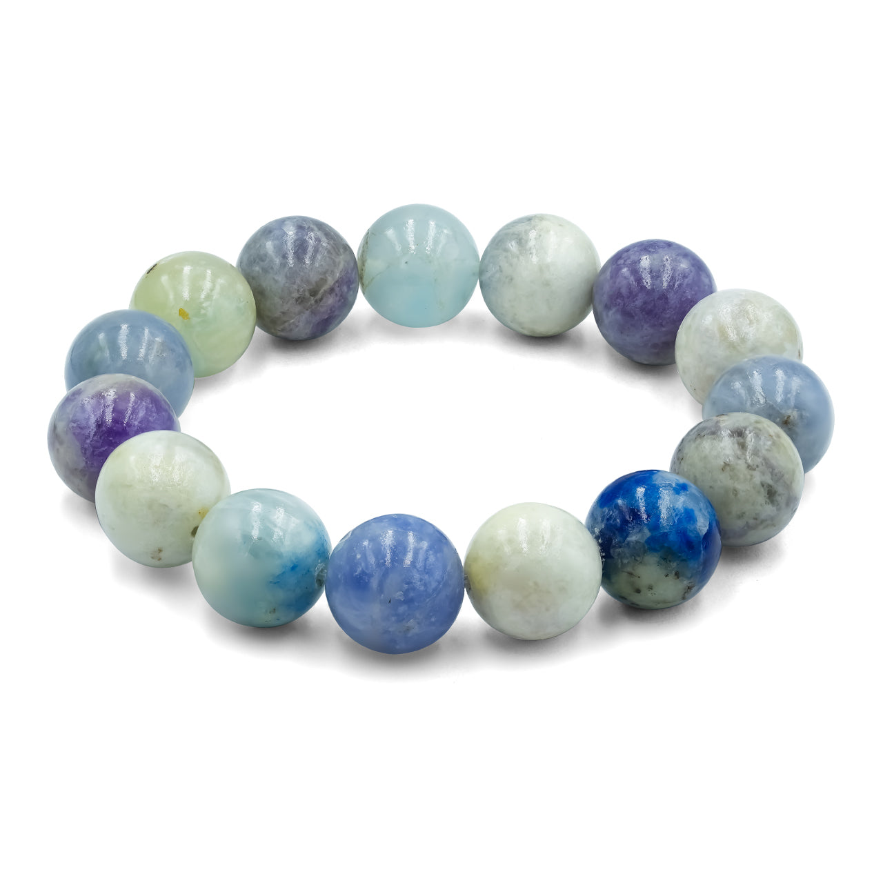 Pulsera elástica con cuentas de hackmanita fluorescente - 8 mm