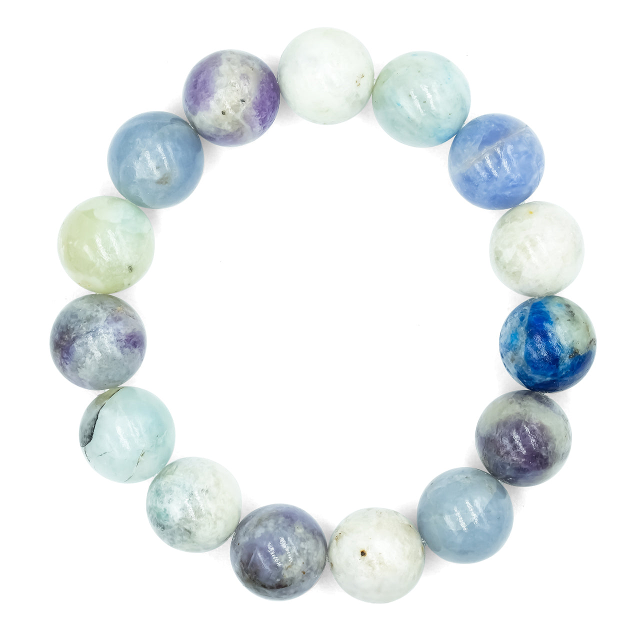 Pulsera elástica con cuentas de hackmanita fluorescente - 8 mm