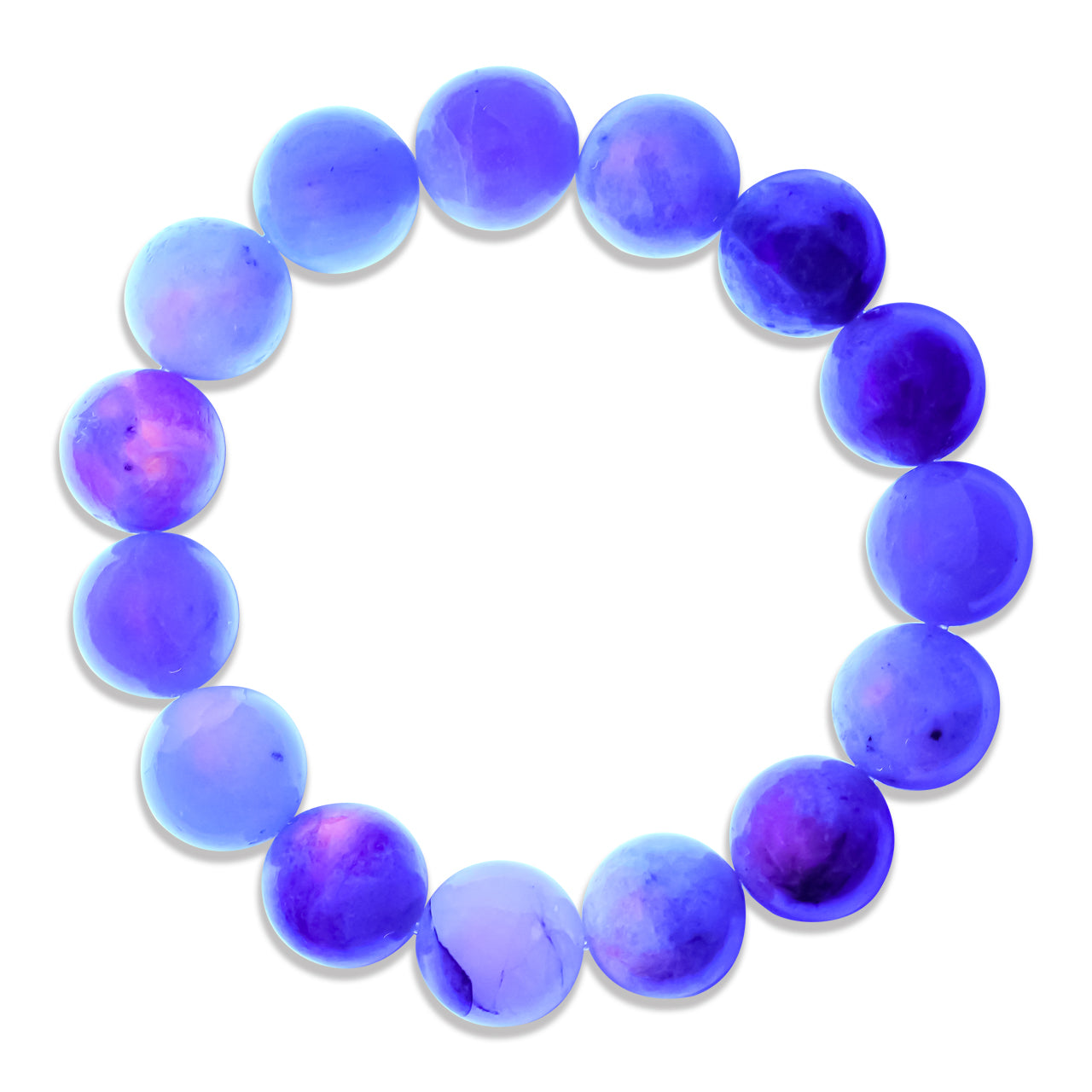 Pulsera elástica con cuentas de hackmanita fluorescente - 8 mm