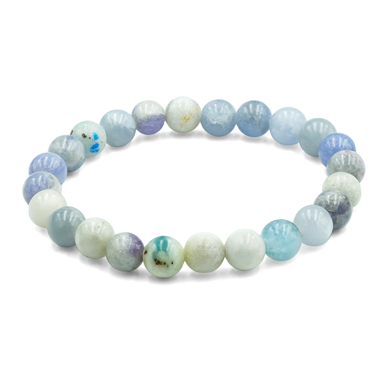 Pulsera elástica con cuentas de hackmanita fluorescente - 8 mm