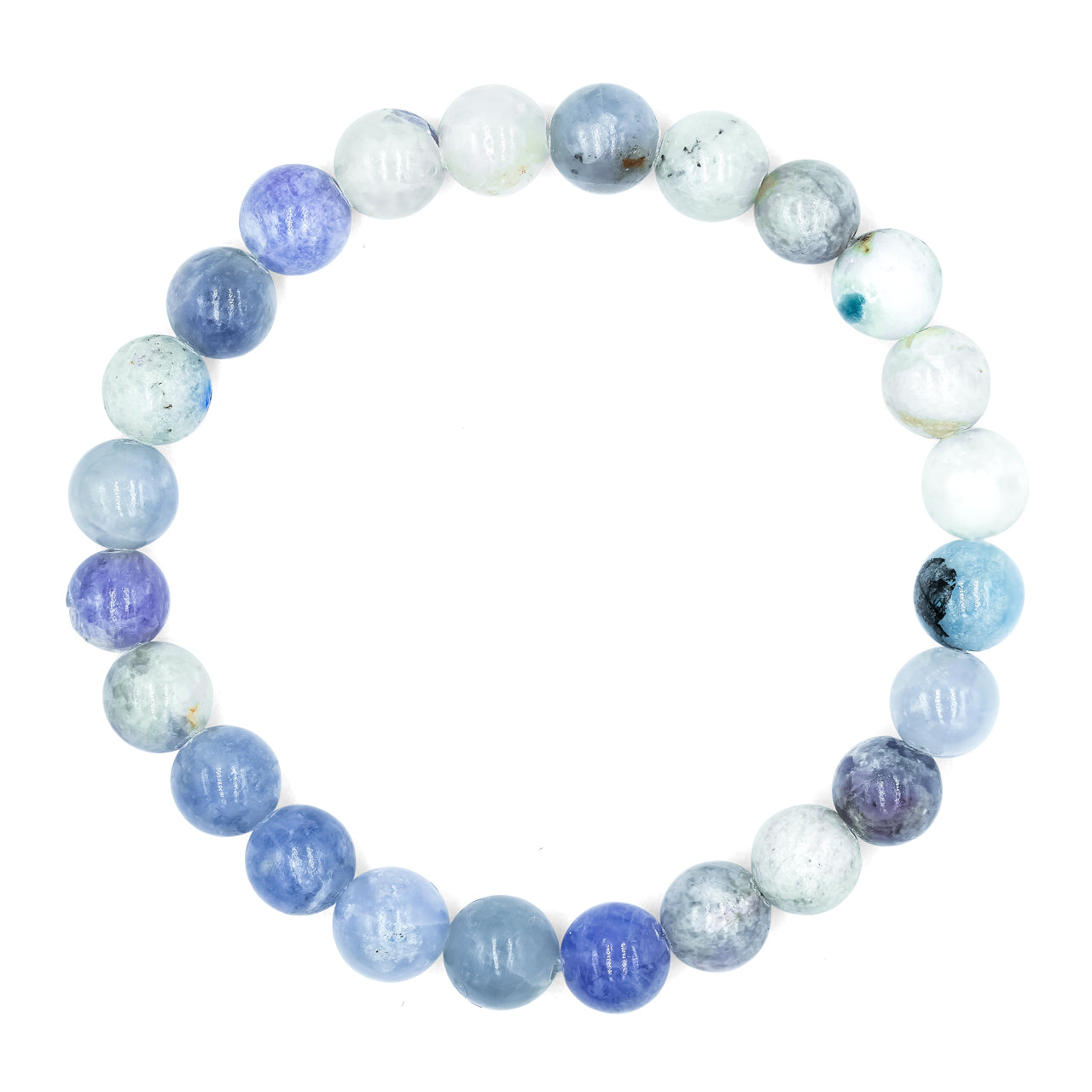 Pulsera elástica con cuentas de hackmanita fluorescente - 8 mm