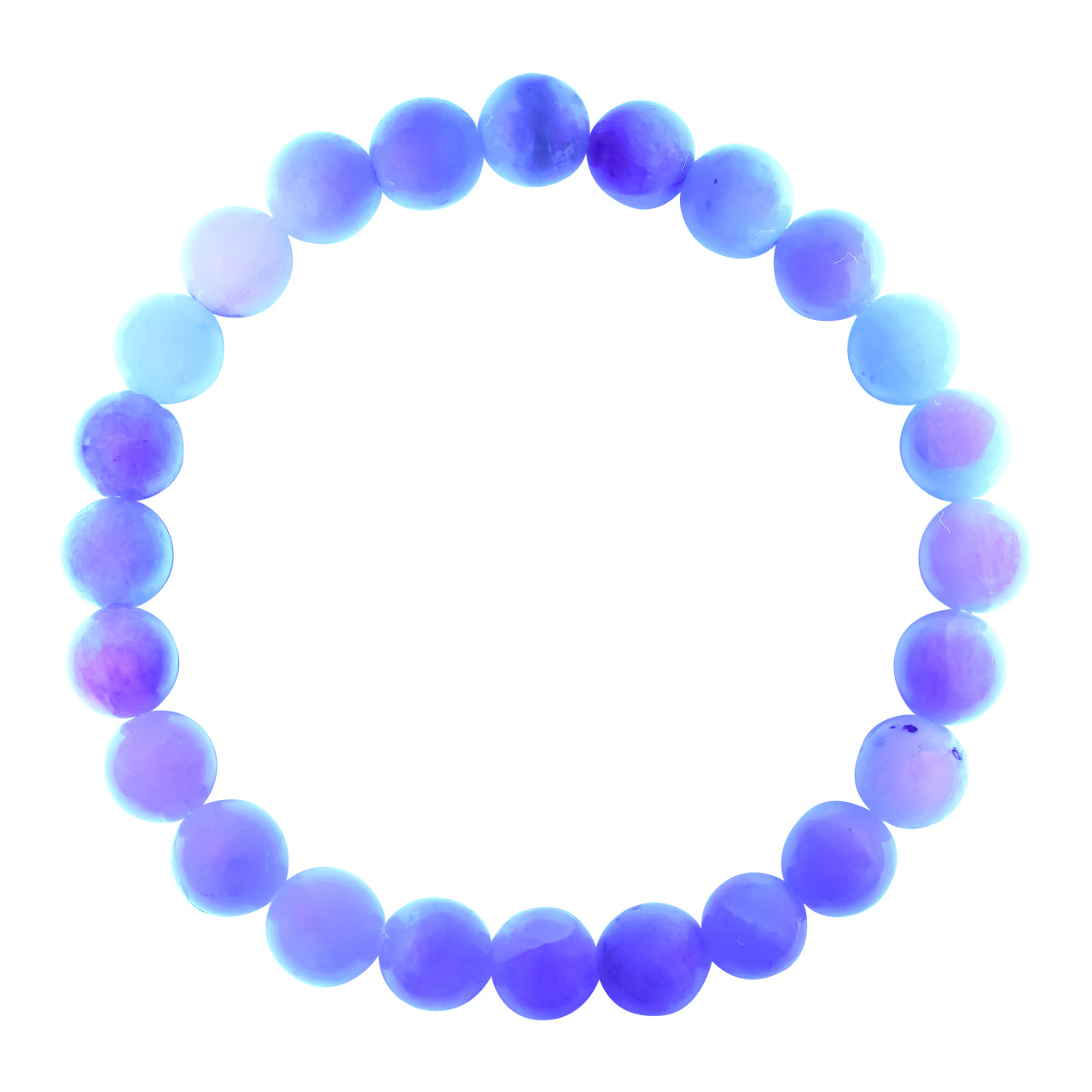 Pulsera elástica con cuentas de hackmanita fluorescente - 8 mm