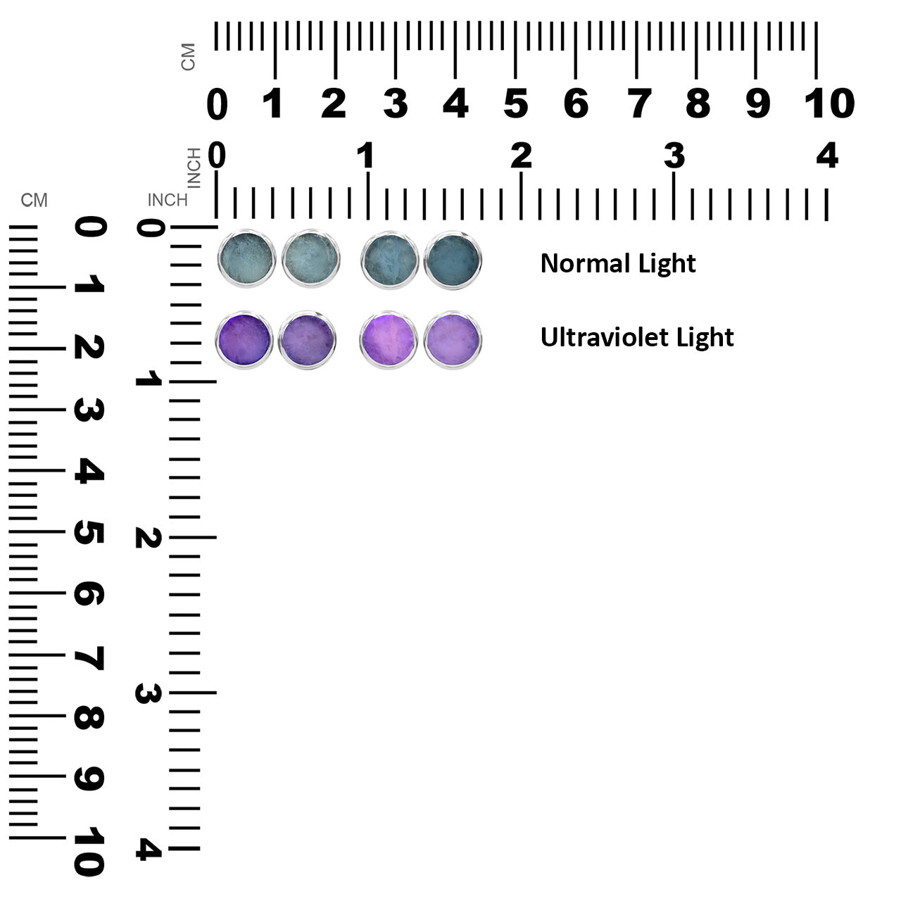Aretes con forma de poste de hackmanita fluorescente Starborn en plata de ley