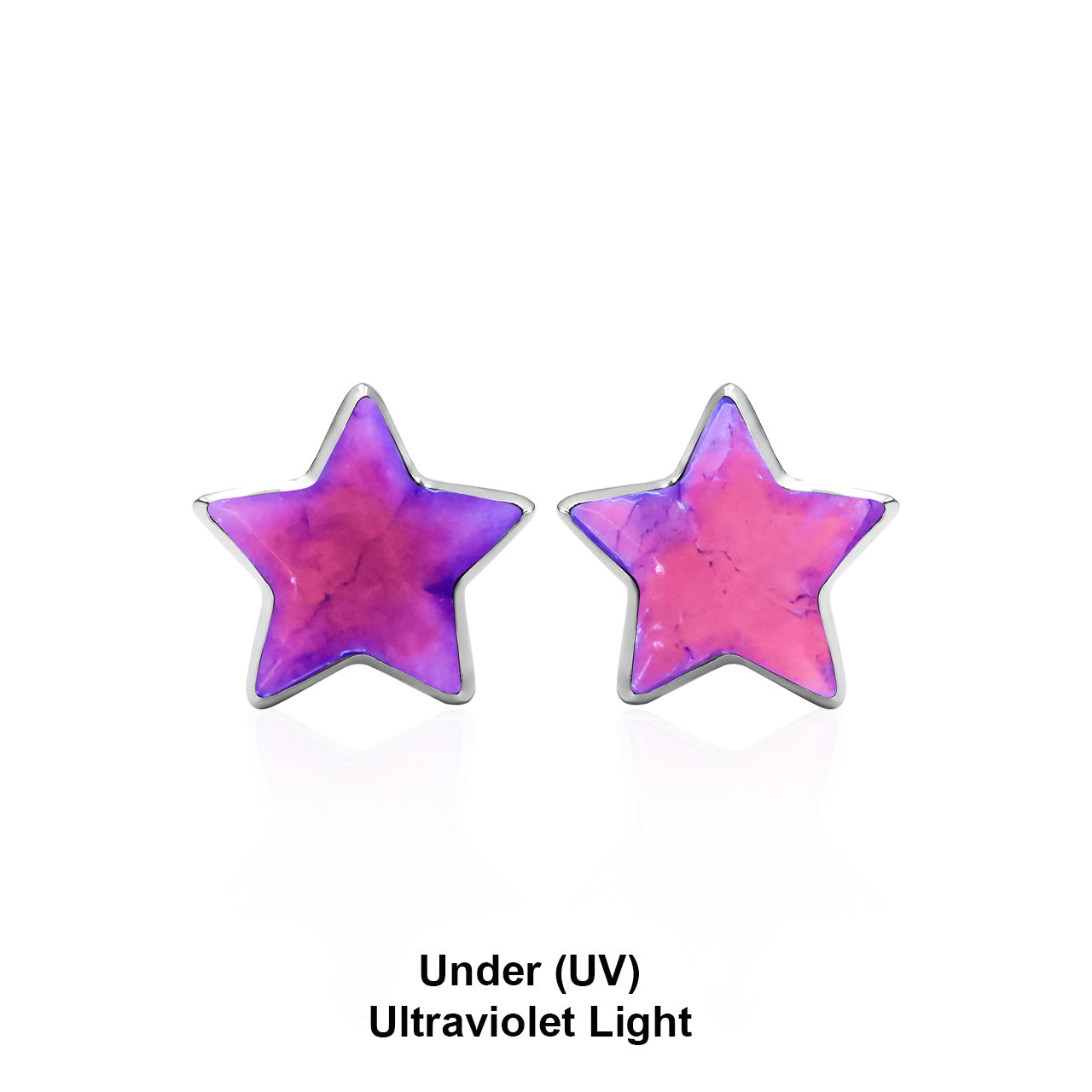 Starborn Gemstones Star Post Earrings in Sterling Silver