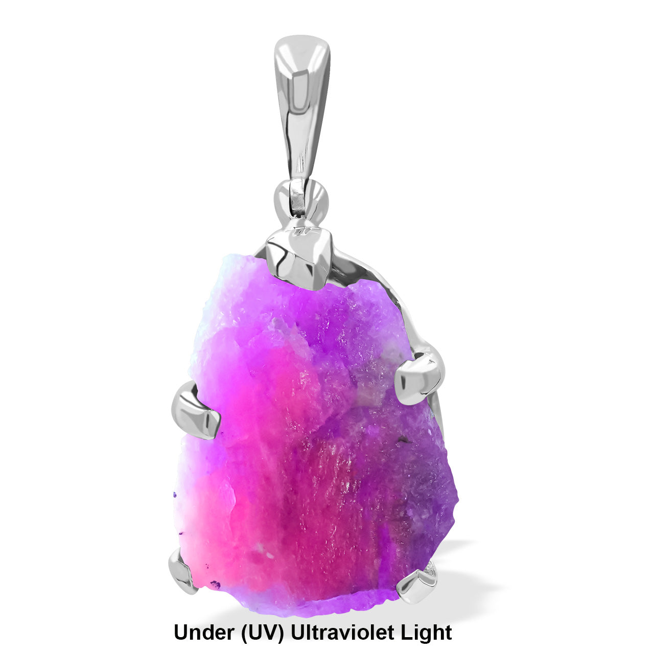 Colgante con puntas de hackmanita fluorescente Starborn en plata de ley