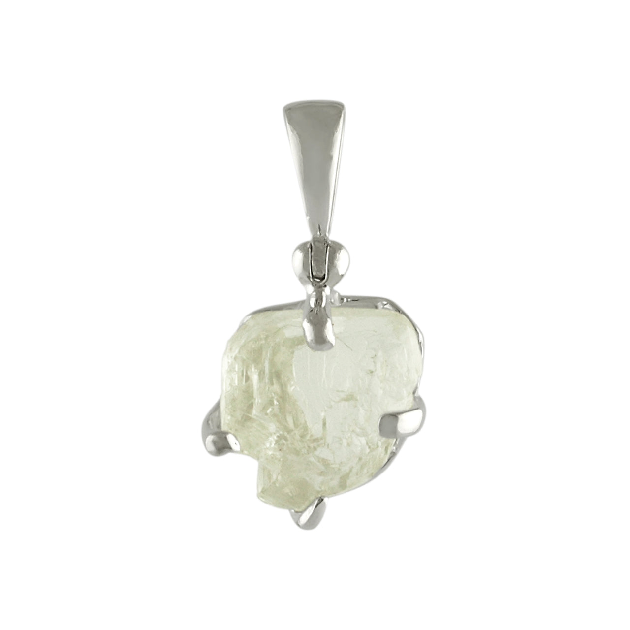 Colgante de cristal de Hiddenita Starborn en plata de ley