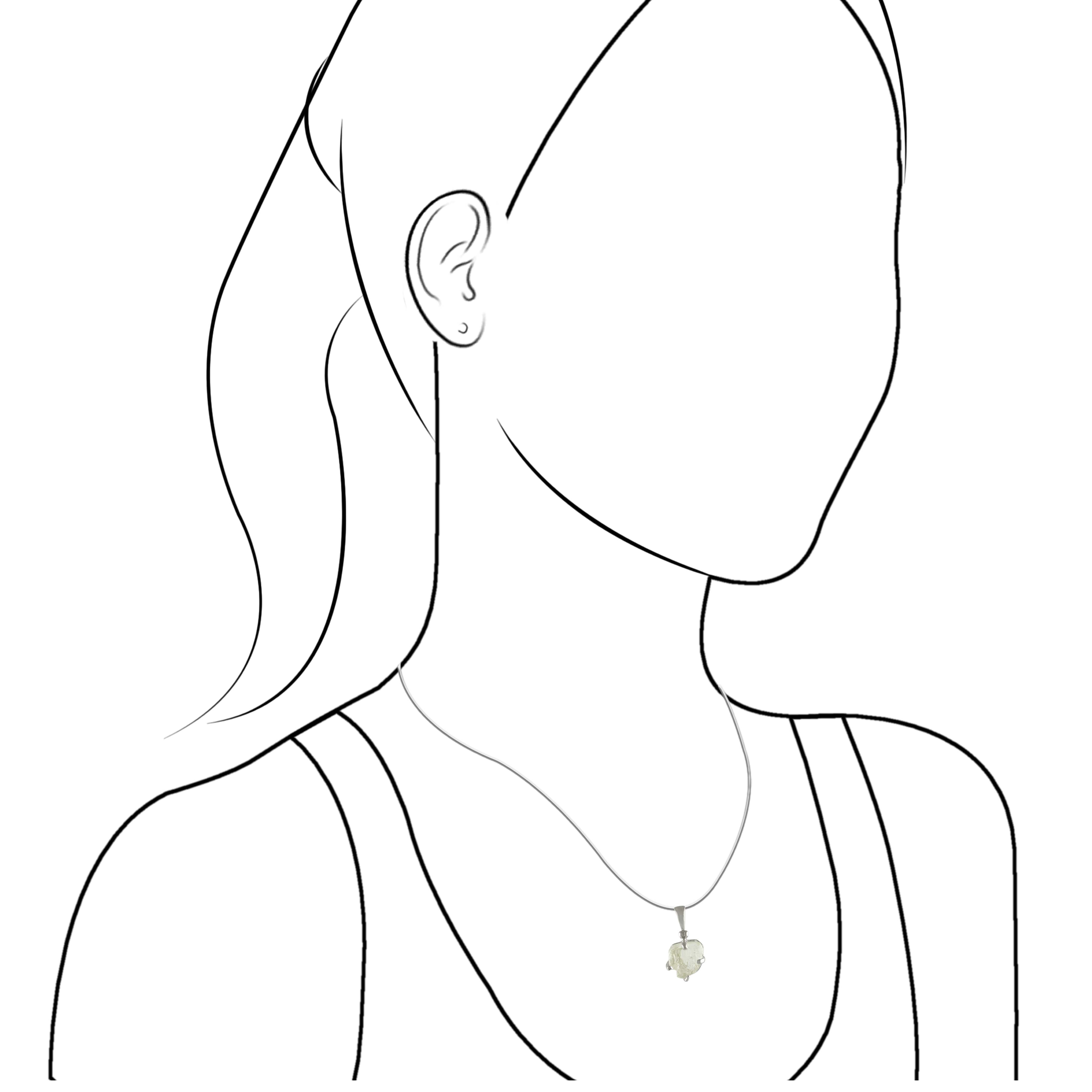 Colgante de cristal de Hiddenita Starborn en plata de ley