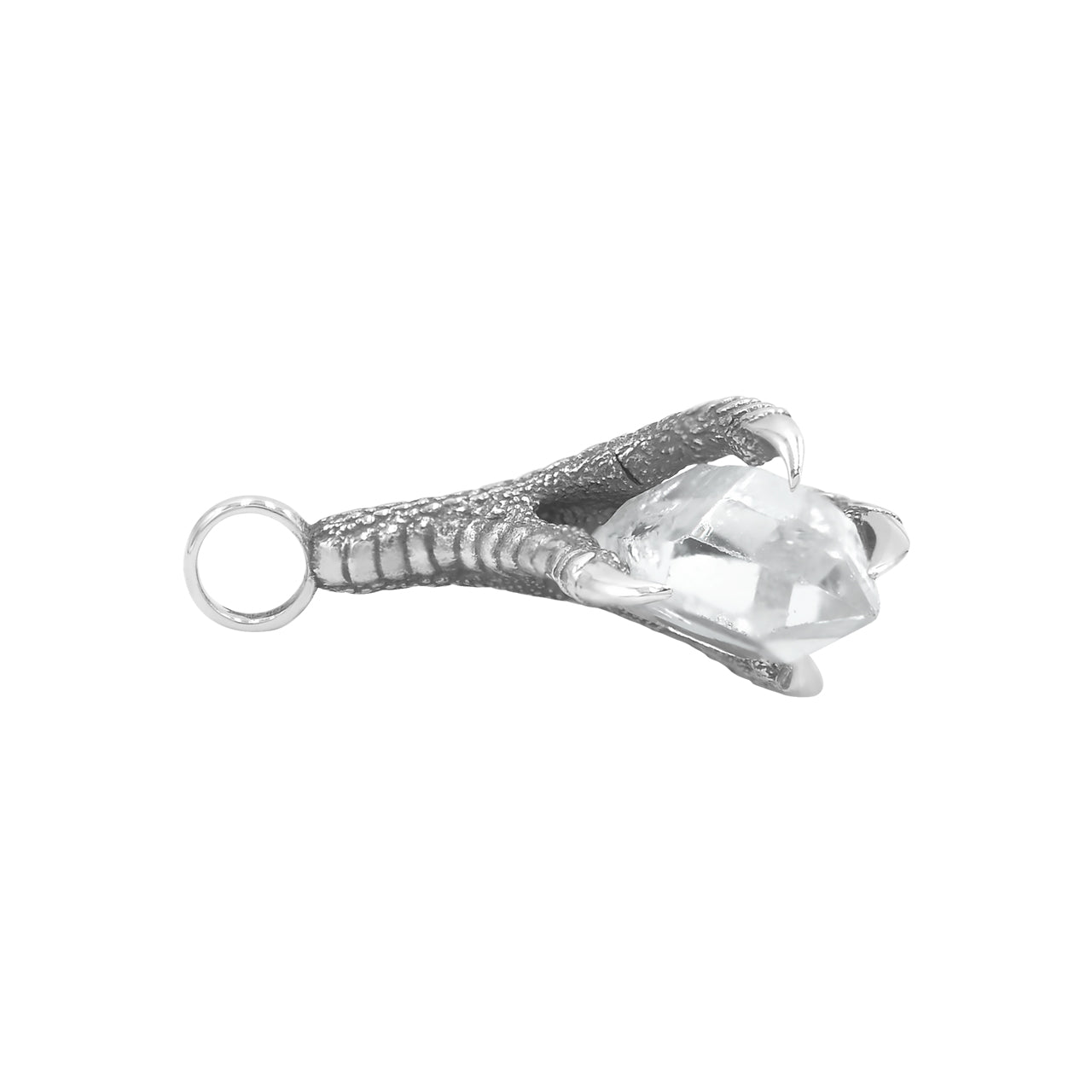 Starborn Herkimer Diamond (Quartz Crystal) Eagle Claw Pendant in Sterling Silver