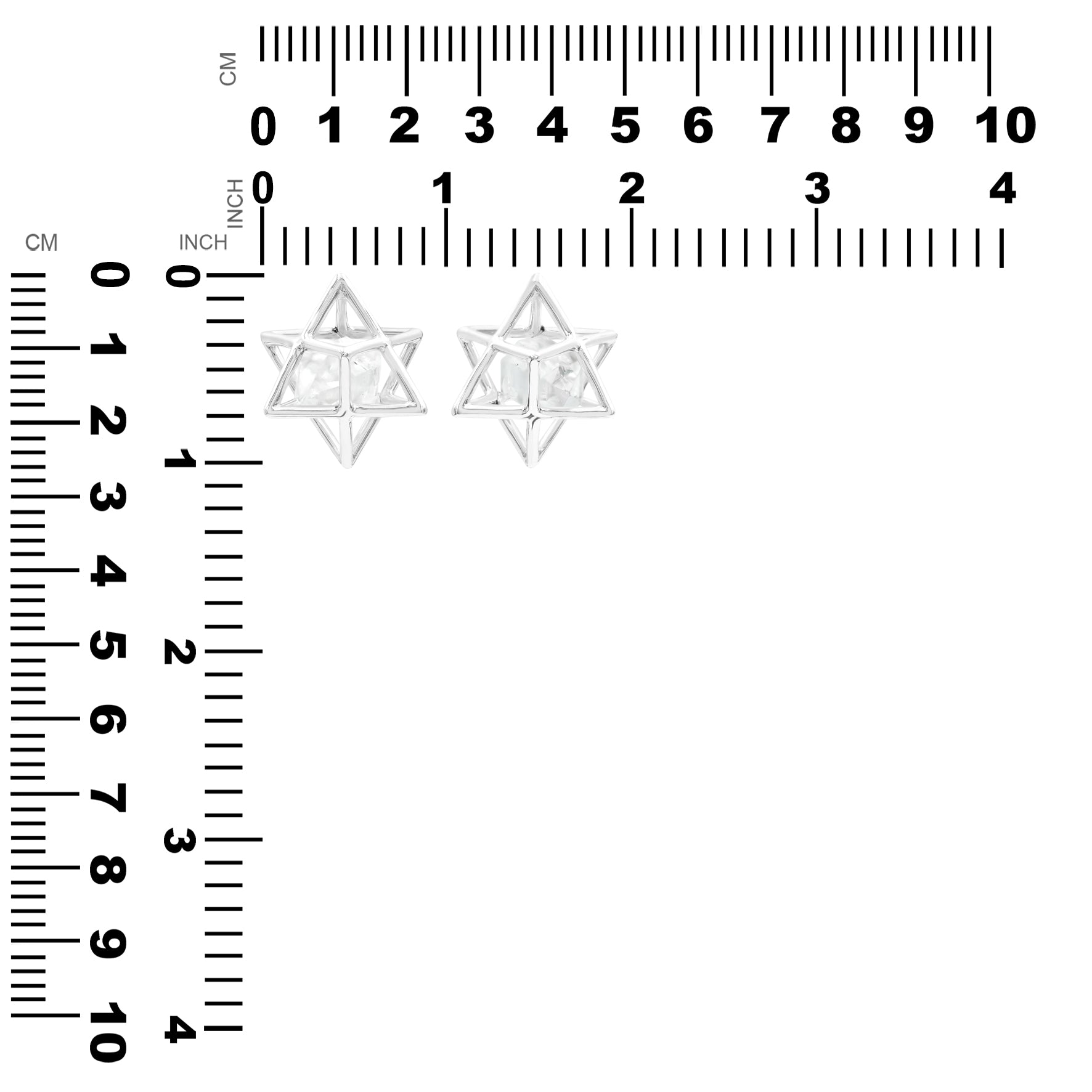 Starborn Natural Raw Herkimer Diamond (Quartz Crystal) in Merkabah Sterling Silver Cage Pendant and Chain