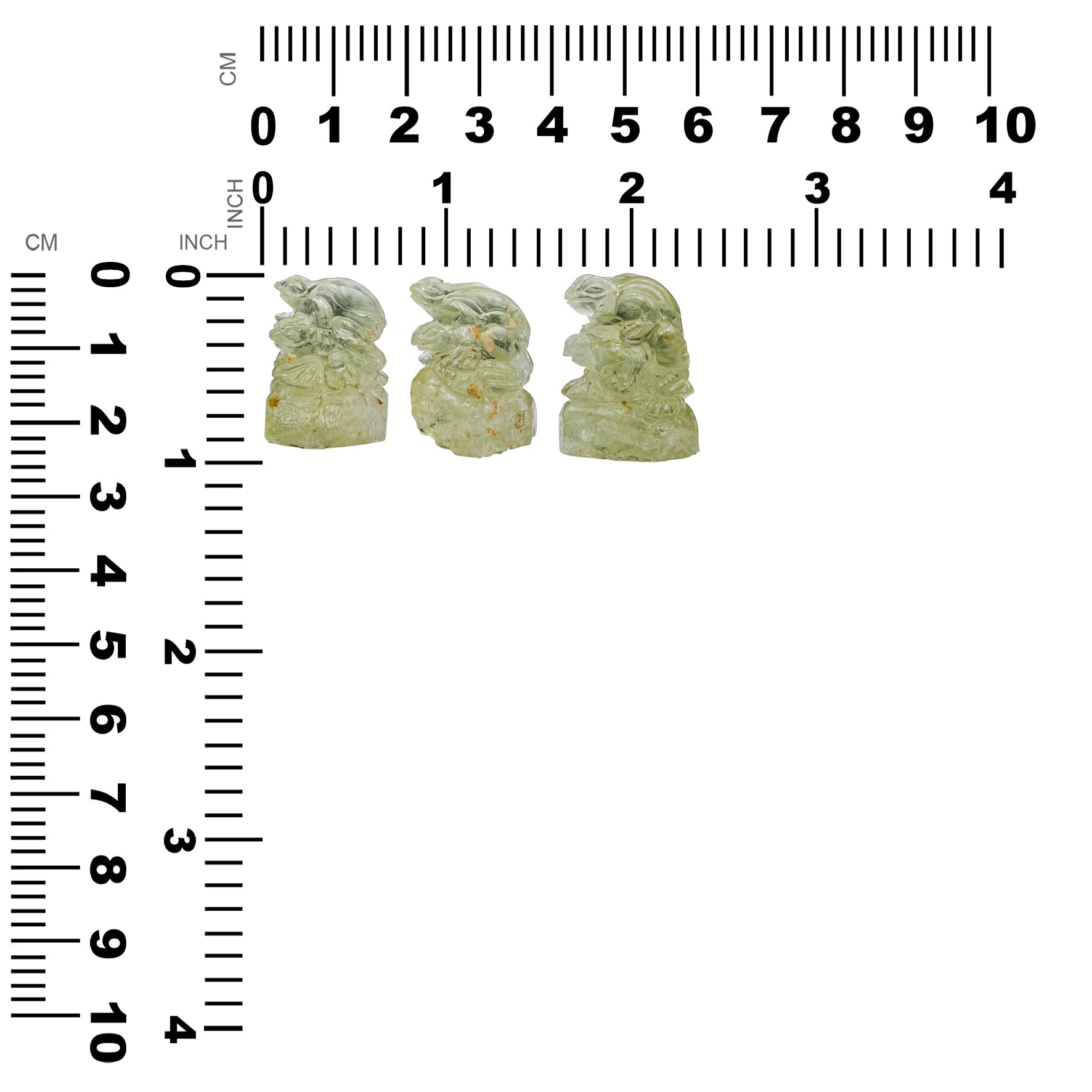 Carved Heliodor Piggyback Frog Carving