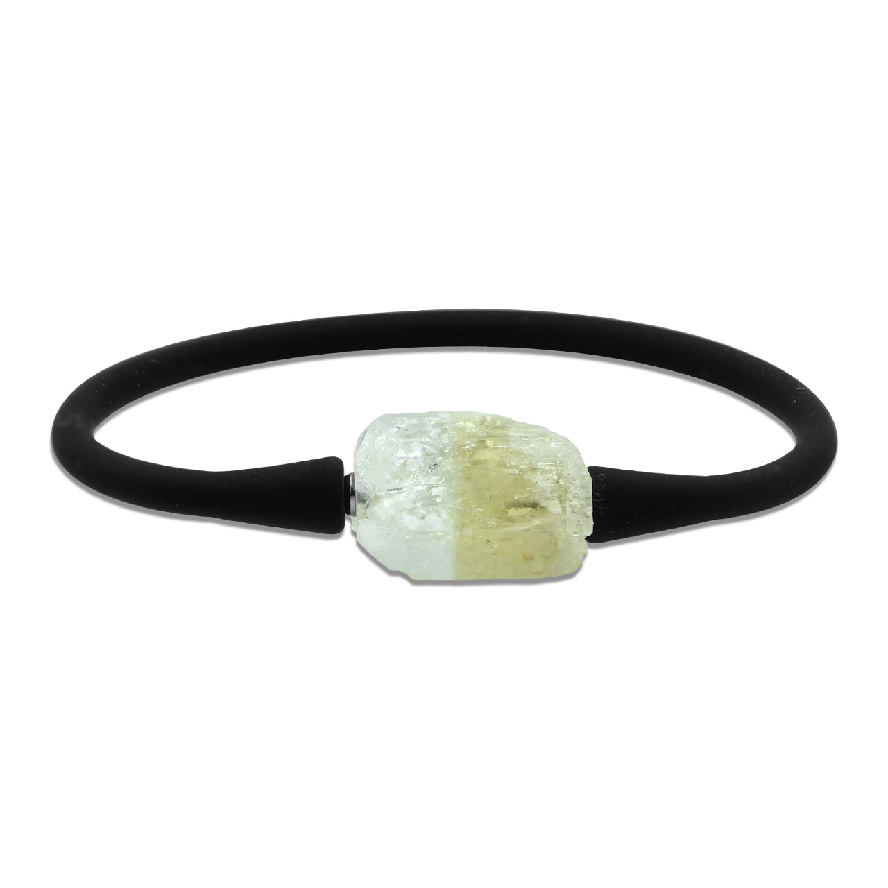 Starborn Natürliches Heliodor-Silikonarmband mit mittelgroßem Kristall