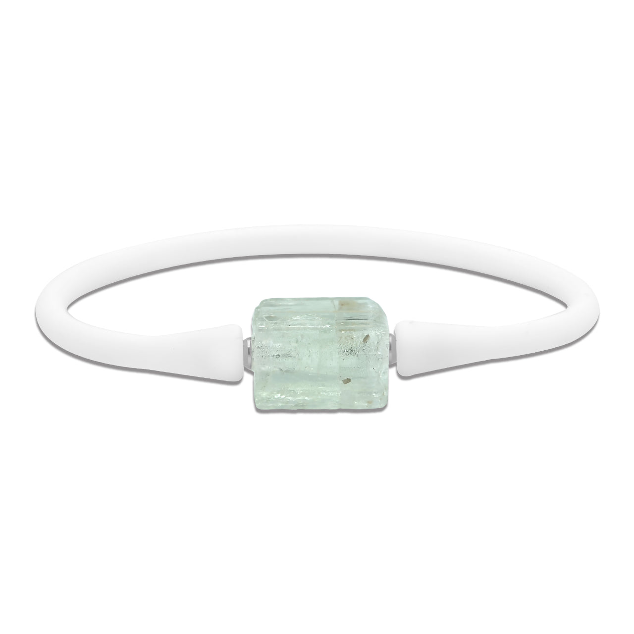 Starborn Natürliches Heliodor-Silikonarmband mit mittelgroßem Kristall