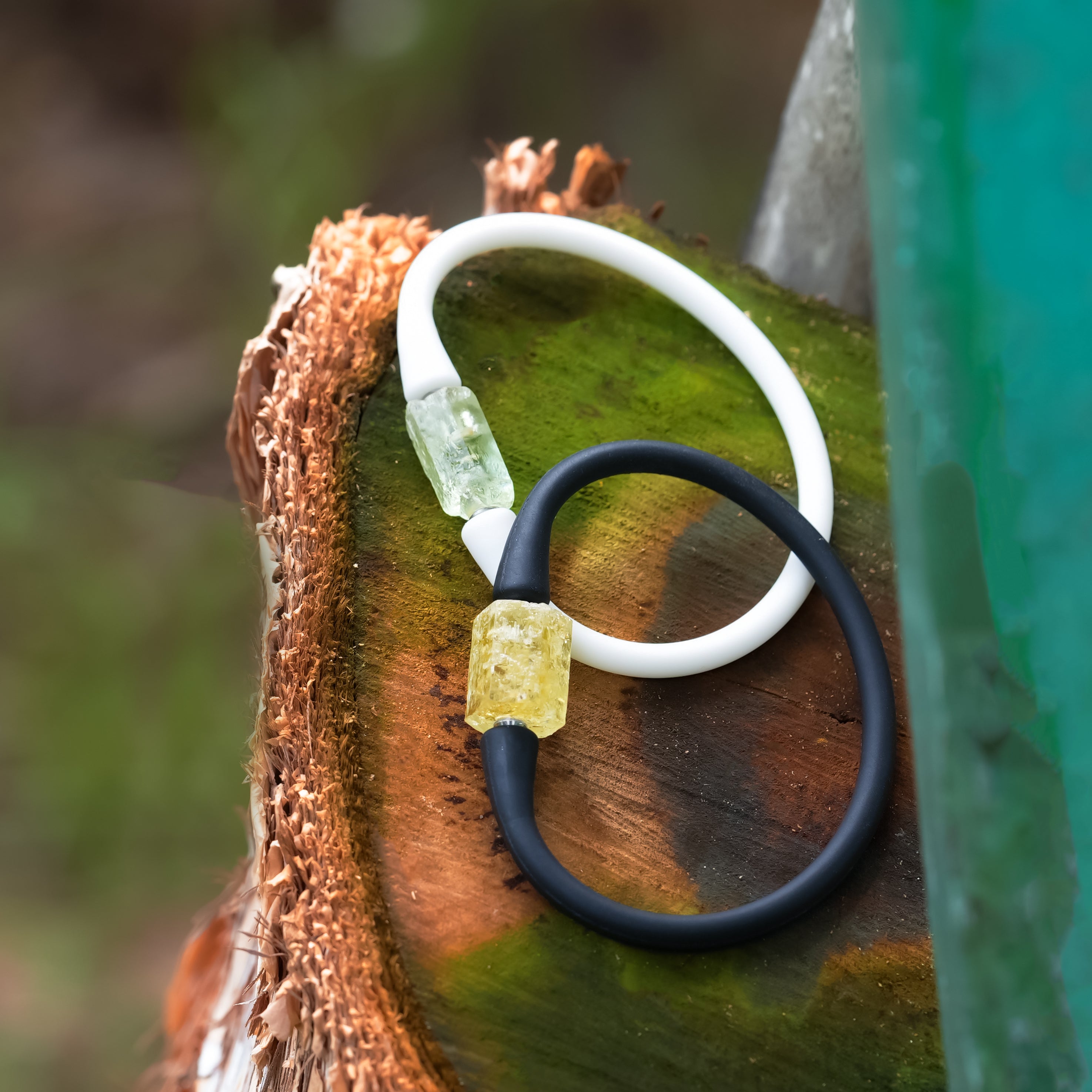 Starborn Natural Heliodor Small Crystal Silicone Bracelet
