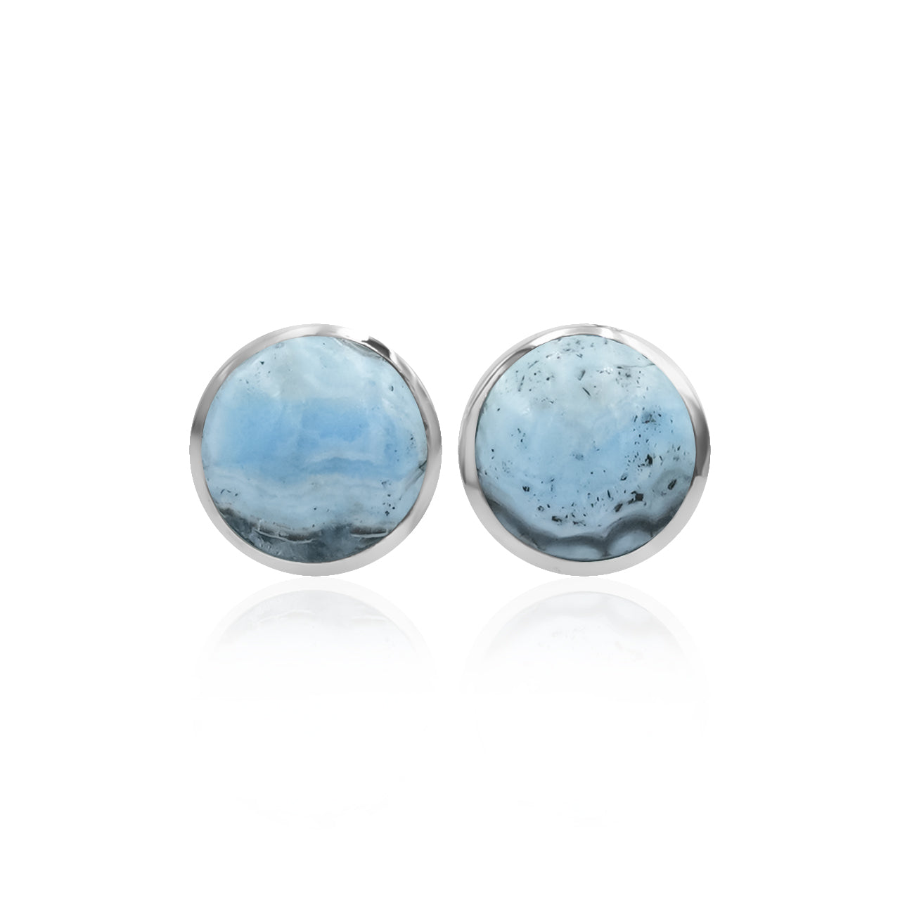 Starborn Gemstone Round 6mm Post Earrings in Sterling Silver