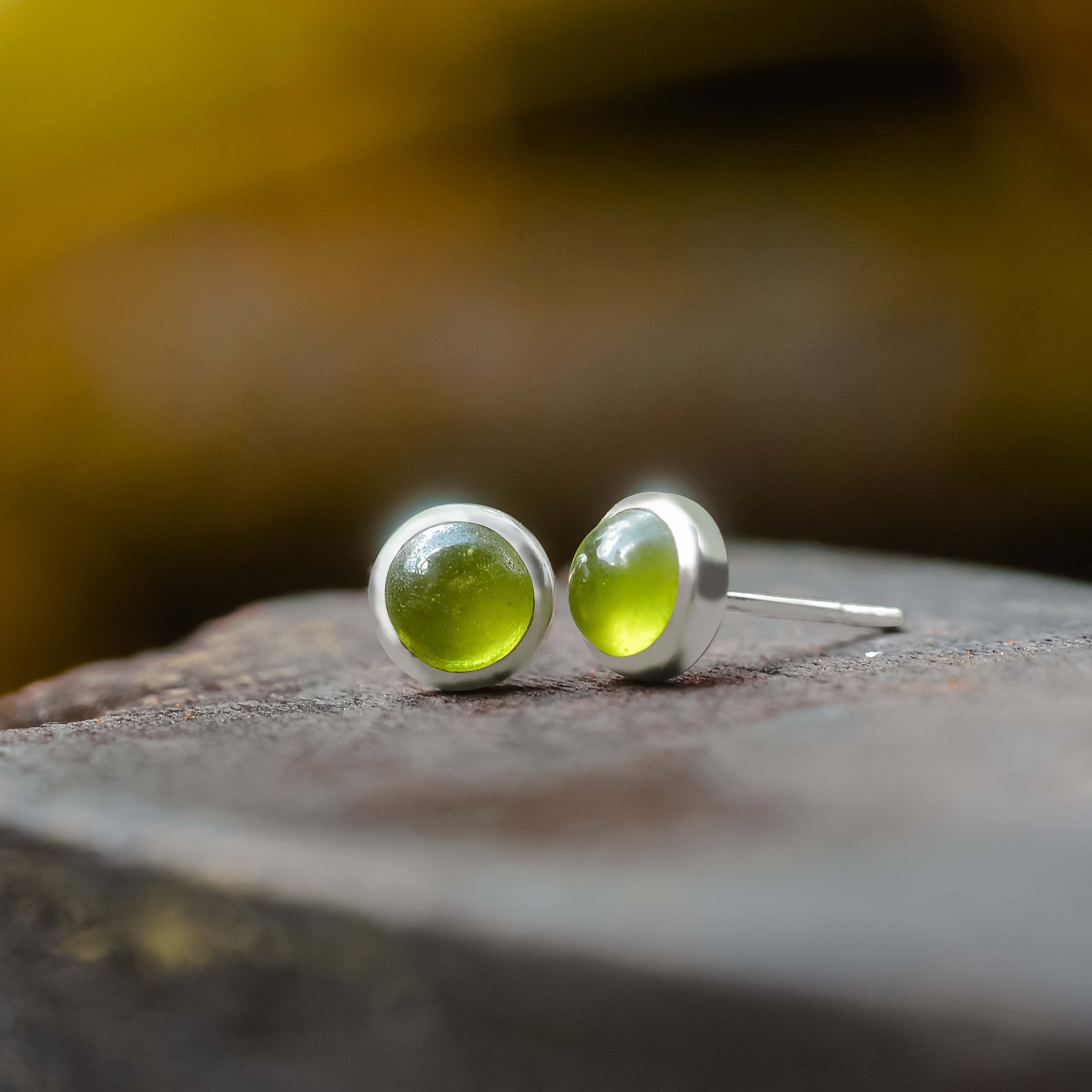 Starborn Idocrase Post Earrings in Sterling Silver