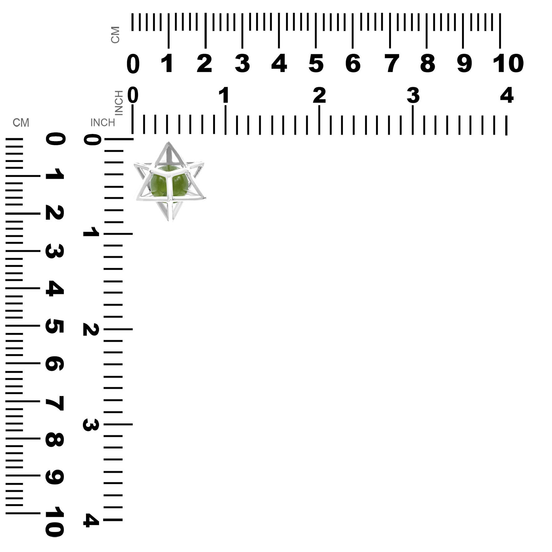 Starborn Merkabah Sterling Silver Cage Pendant and Chain with Gemstone Sphere