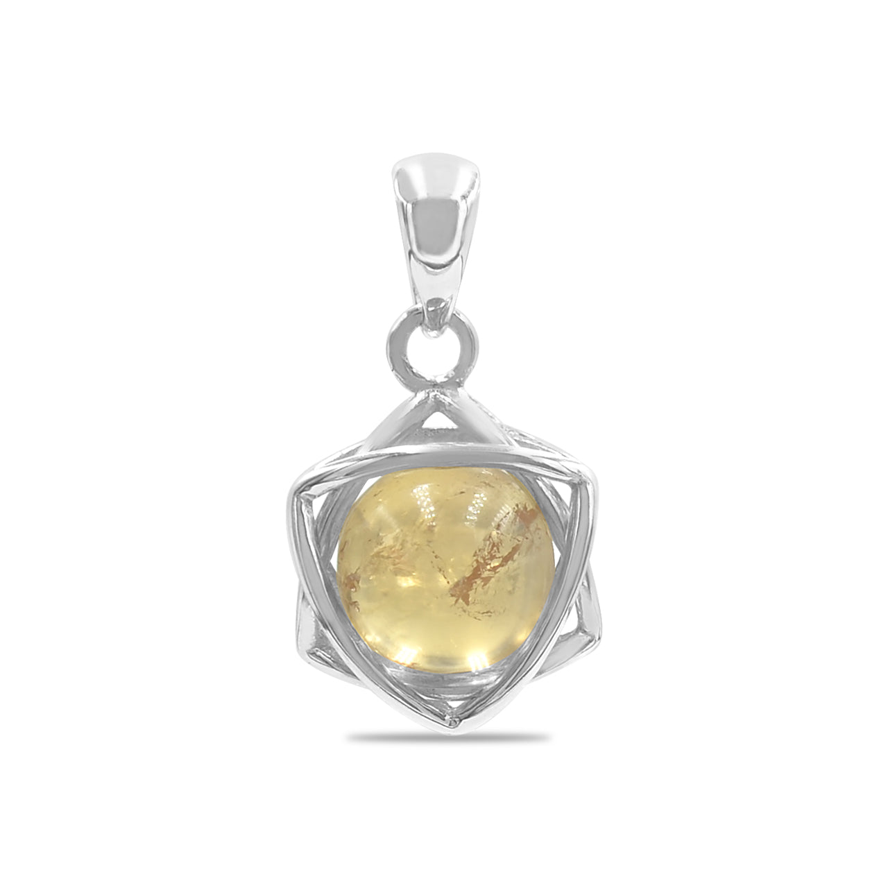 Starborn Imperial Topaz Sphere 6-Point Star Pendant in Sterling Silver