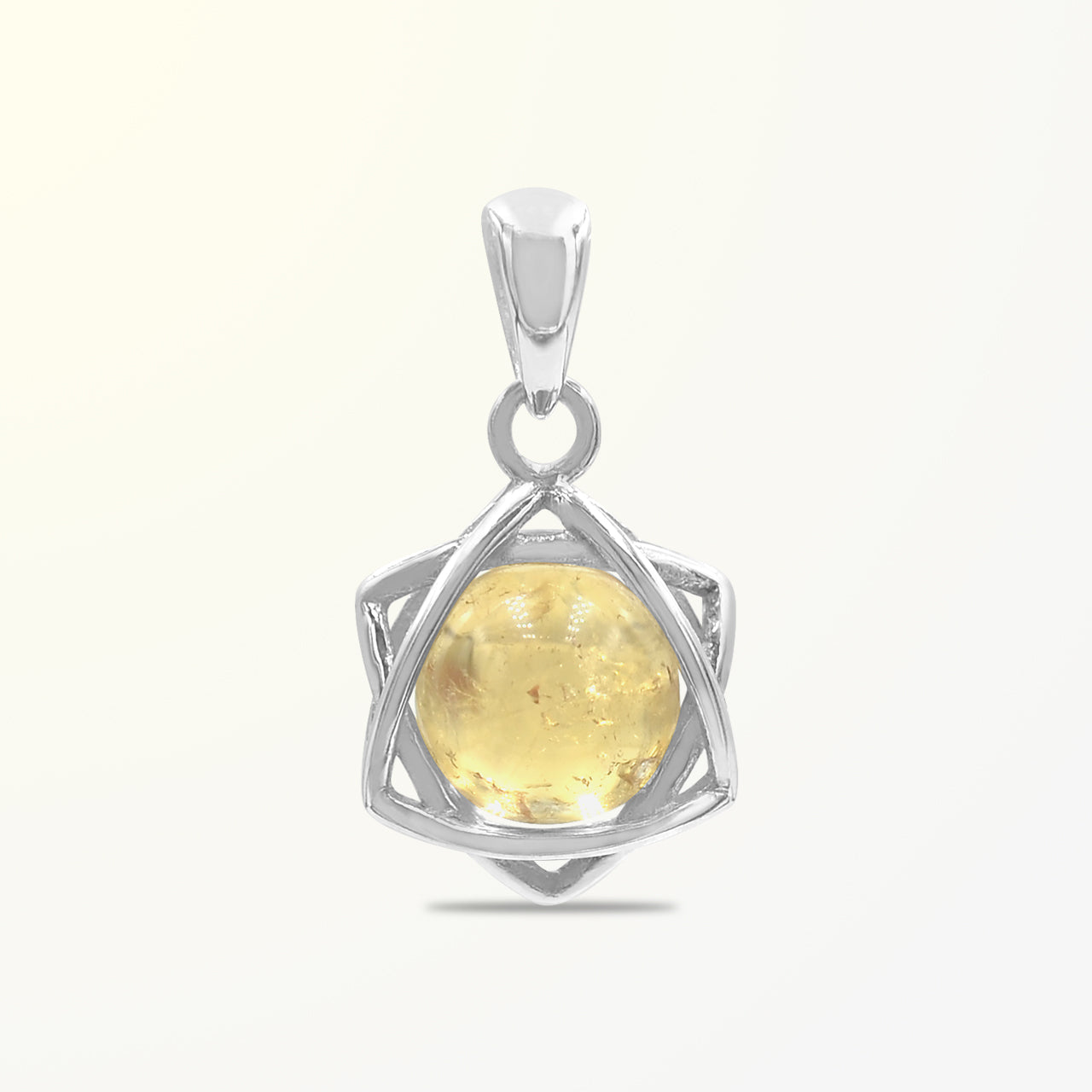 Starborn Imperial Topaz Sphere 6-Point Star Pendant in Sterling Silver