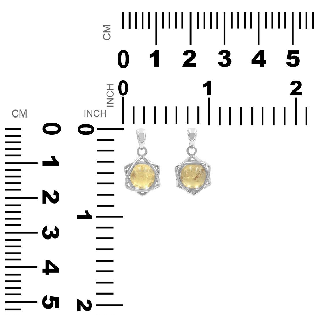 Starborn Edelsteinkugel 6-zackiger Sternanhänger aus Sterlingsilber