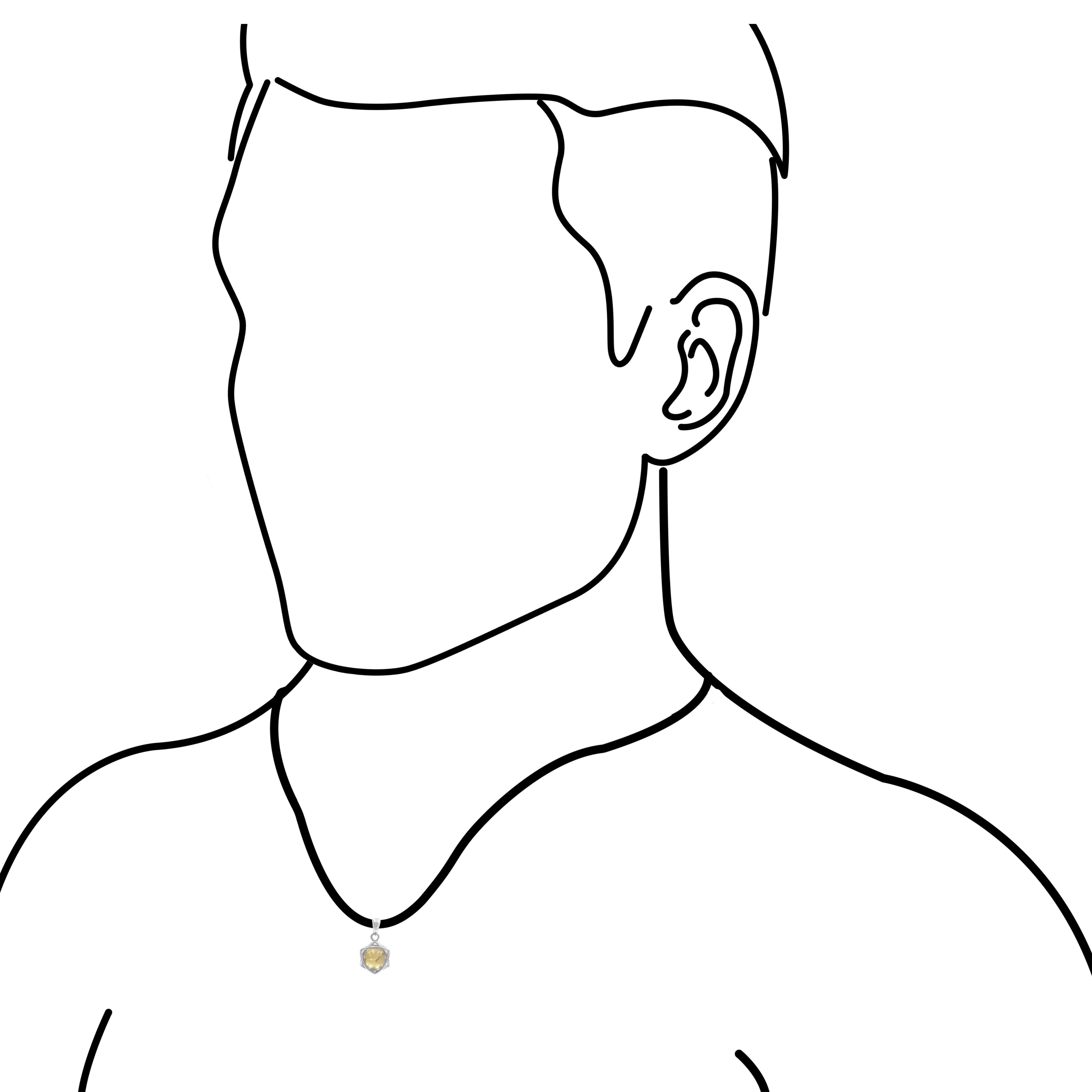 Starborn Edelsteinkugel 6-zackiger Sternanhänger aus Sterlingsilber