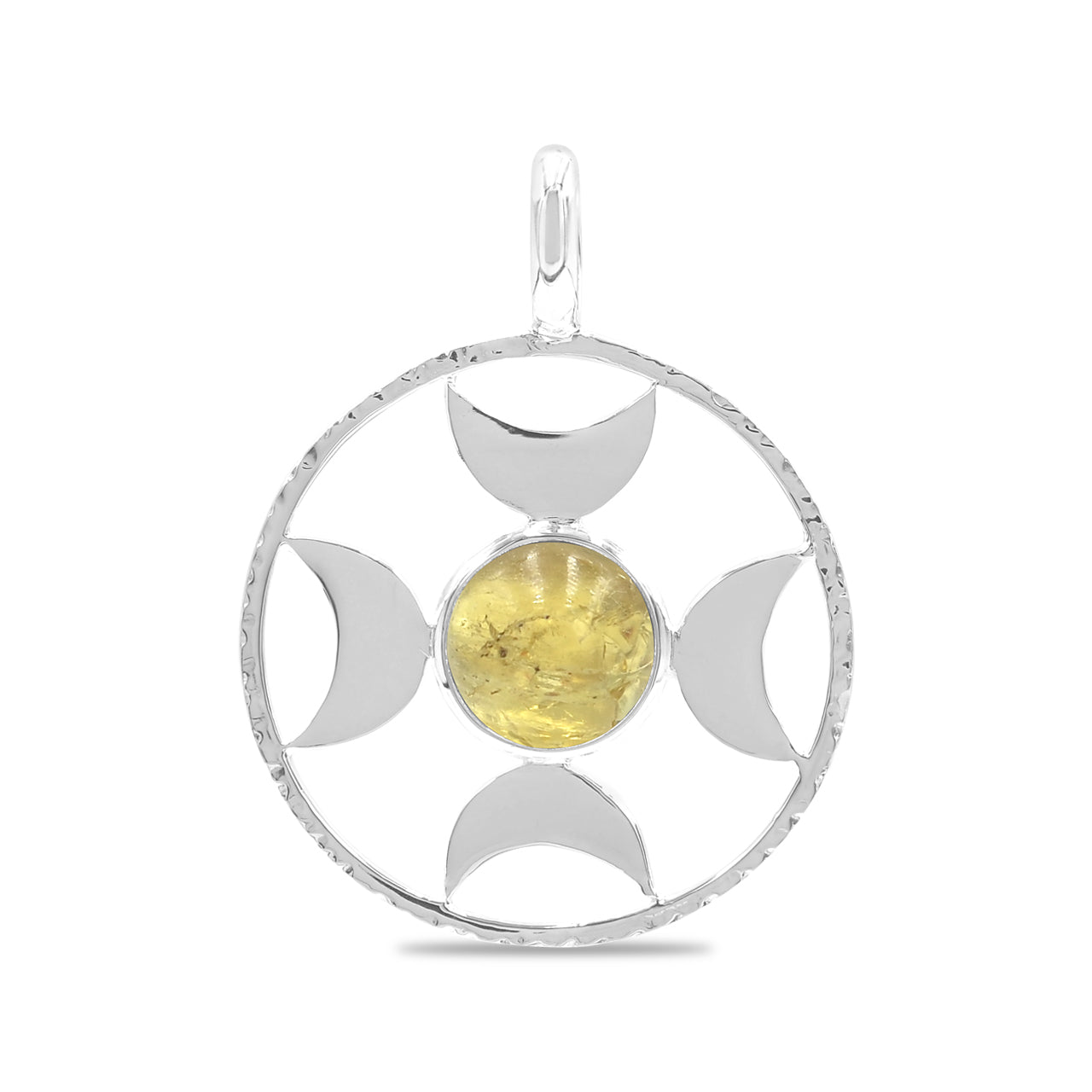 Starborn Directional Crescent Moon Sphere Medium Pendant in Sterling Silver