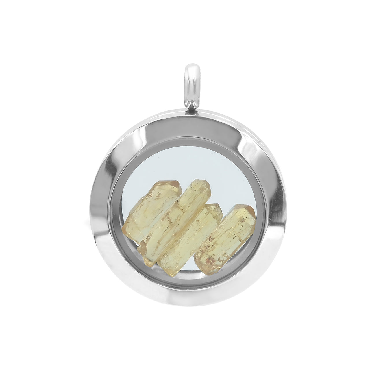 Starborn Imperial Topaz Window Pendant Necklace in Stainless Steel