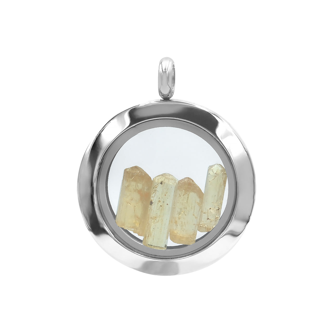 Collar con colgante de ventana con piedras preciosas Starborn en acero inoxidable