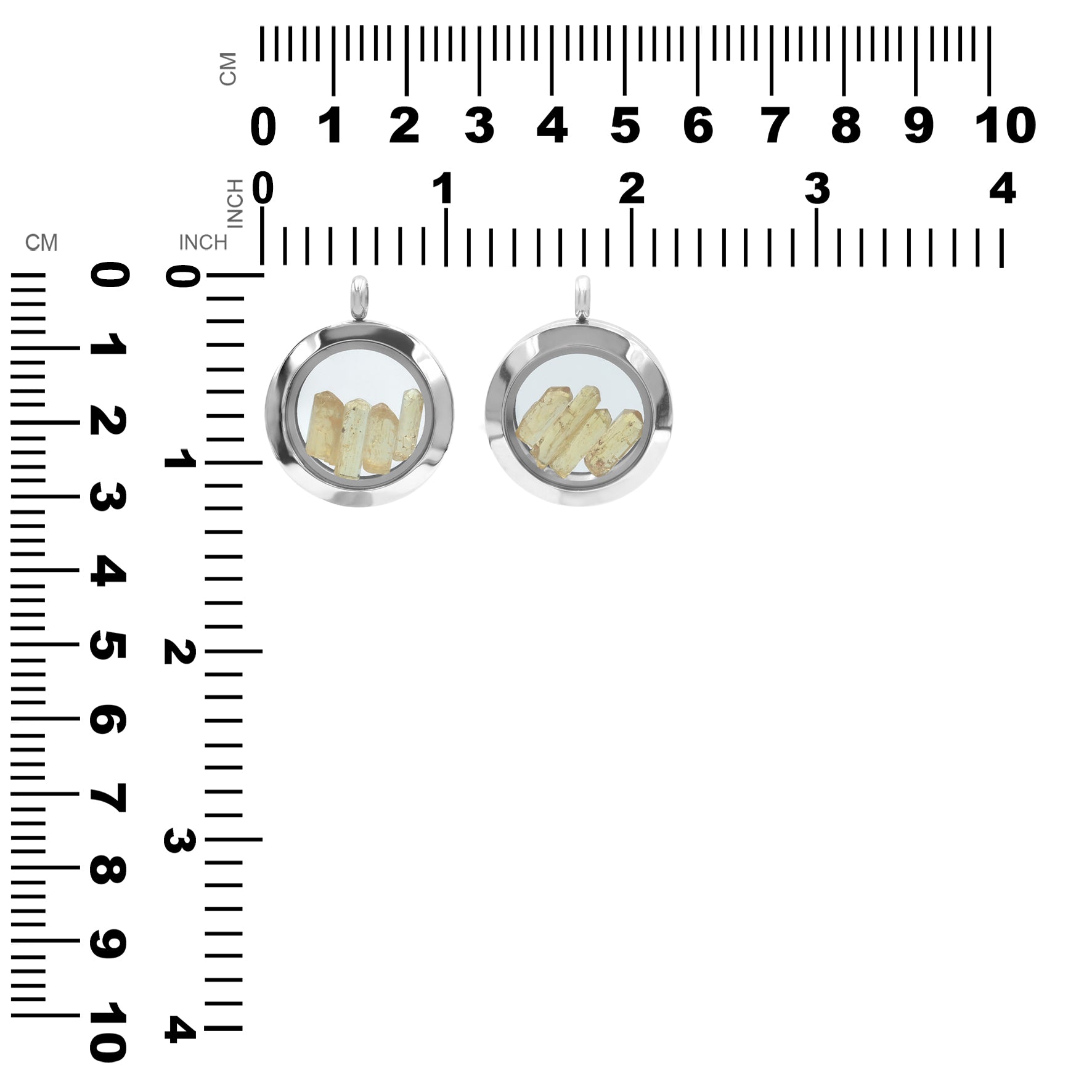 Starborn Gemstone Window Pendant Necklace in Stainless Steel