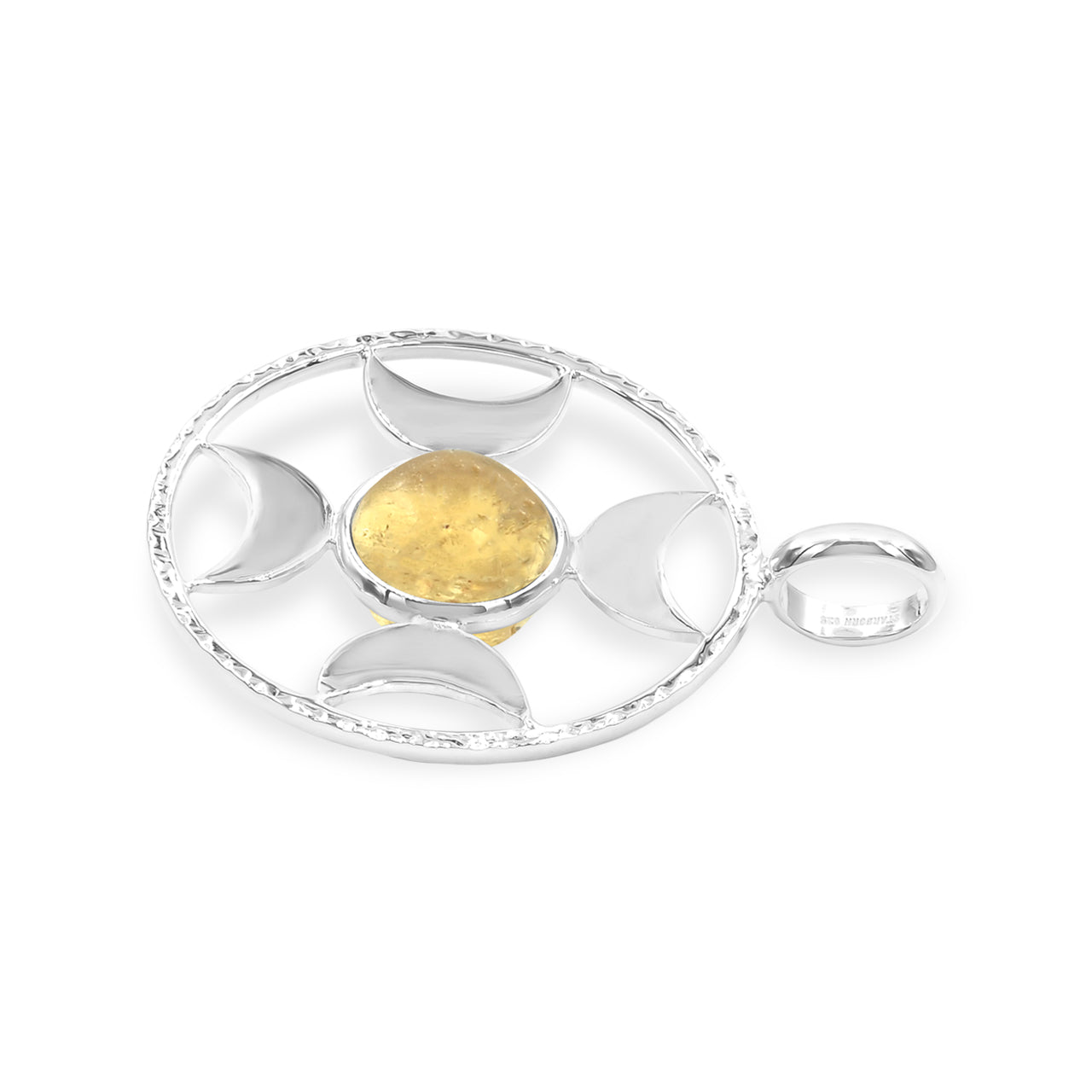 Colgante con esfera de luna creciente direccional de Starborn (pequeño) en plata de ley