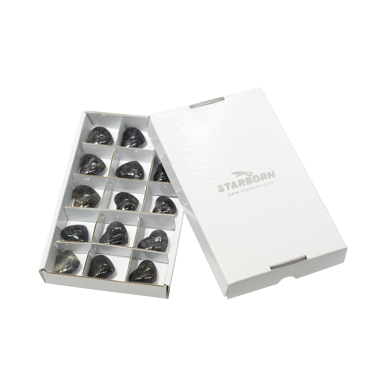 Starborn Iolite Sunstone Heart Flat 200 Grams - 15 Pieces
