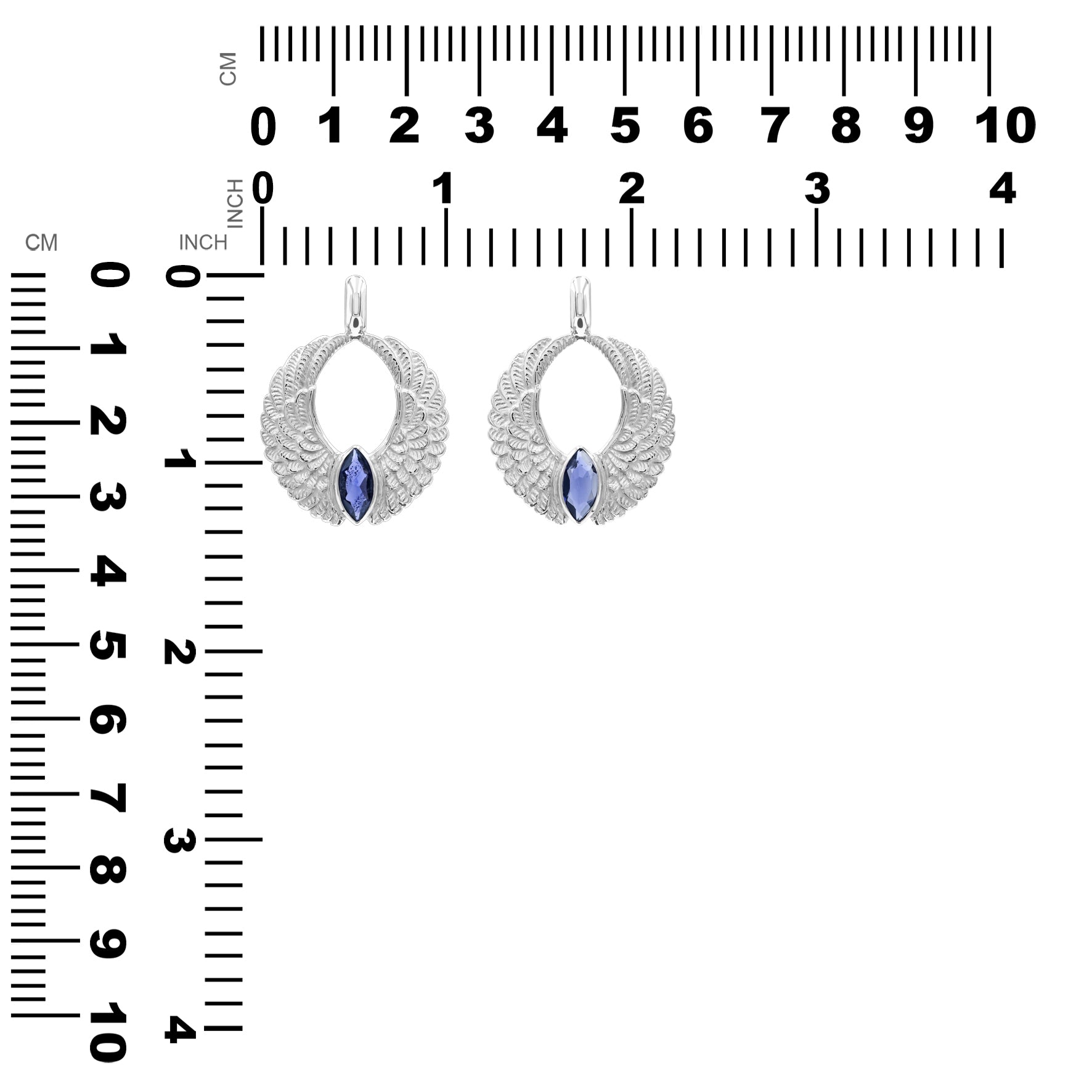 Starborn Angel Wings Pendant with Marquise Gemstone in Sterling Silver