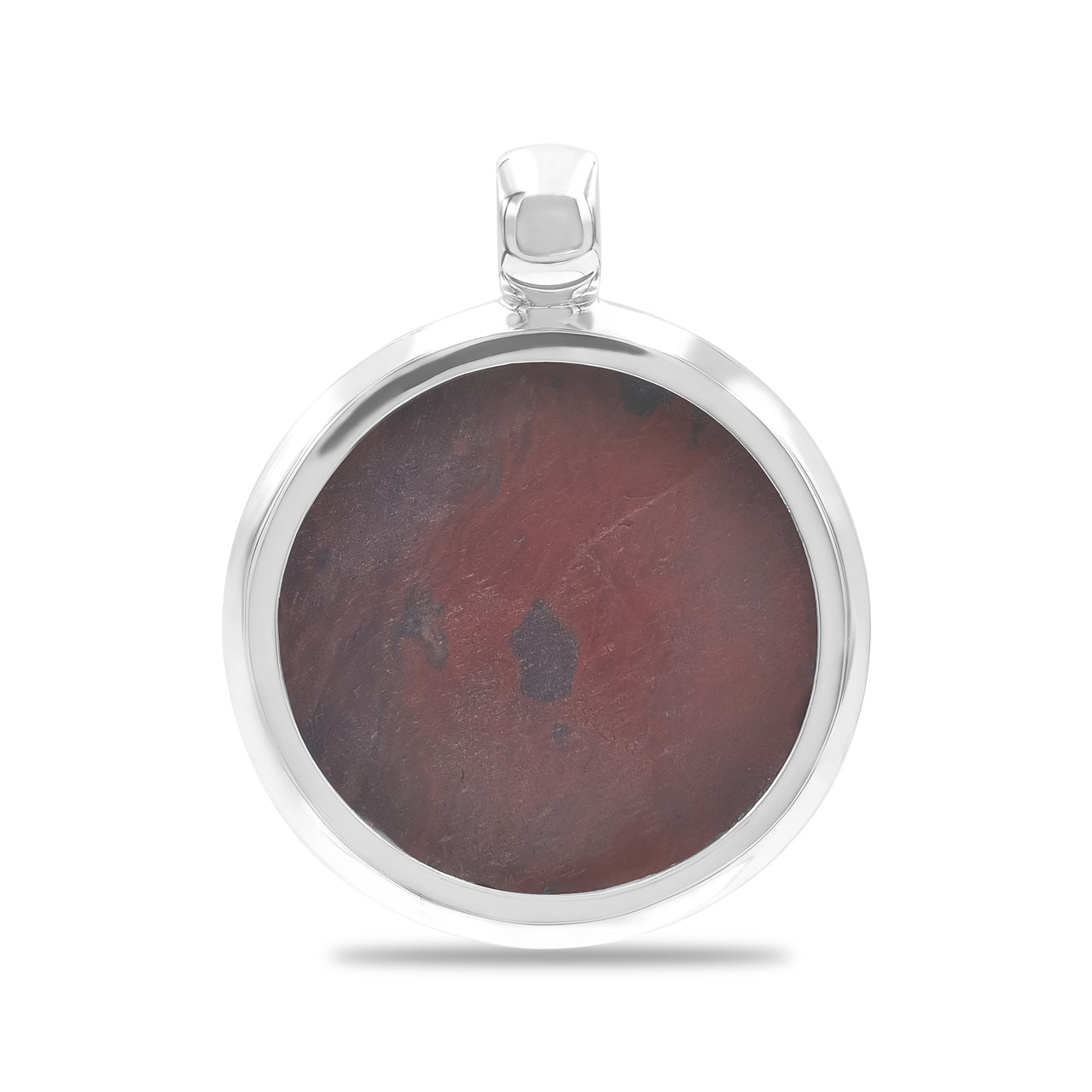 Starborn Jasper Carved Eagle Head Medallion Style Pendant in Sterling Silver