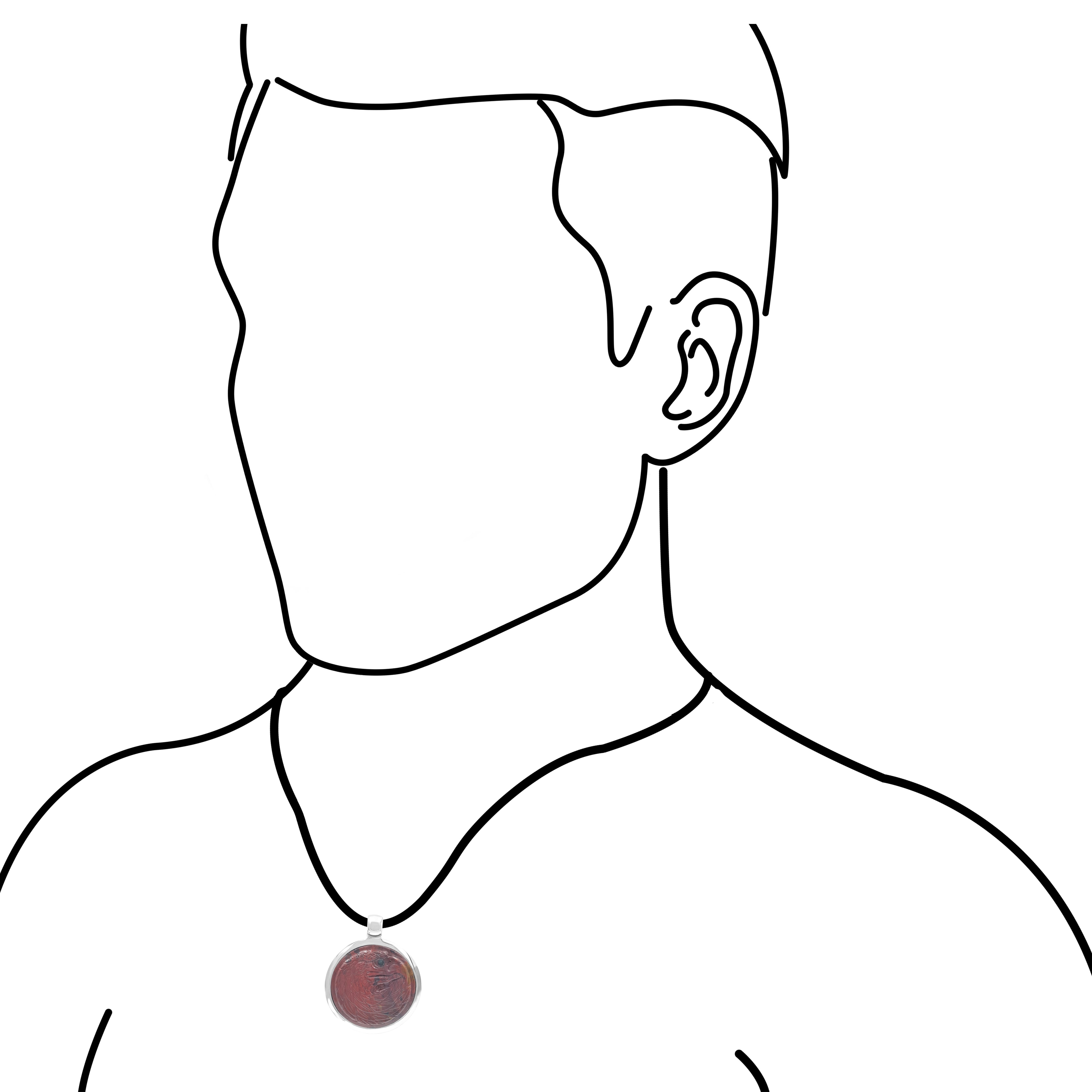 Starborn Jasper Carved Eagle Head Medallion Style Pendant in Sterling Silver