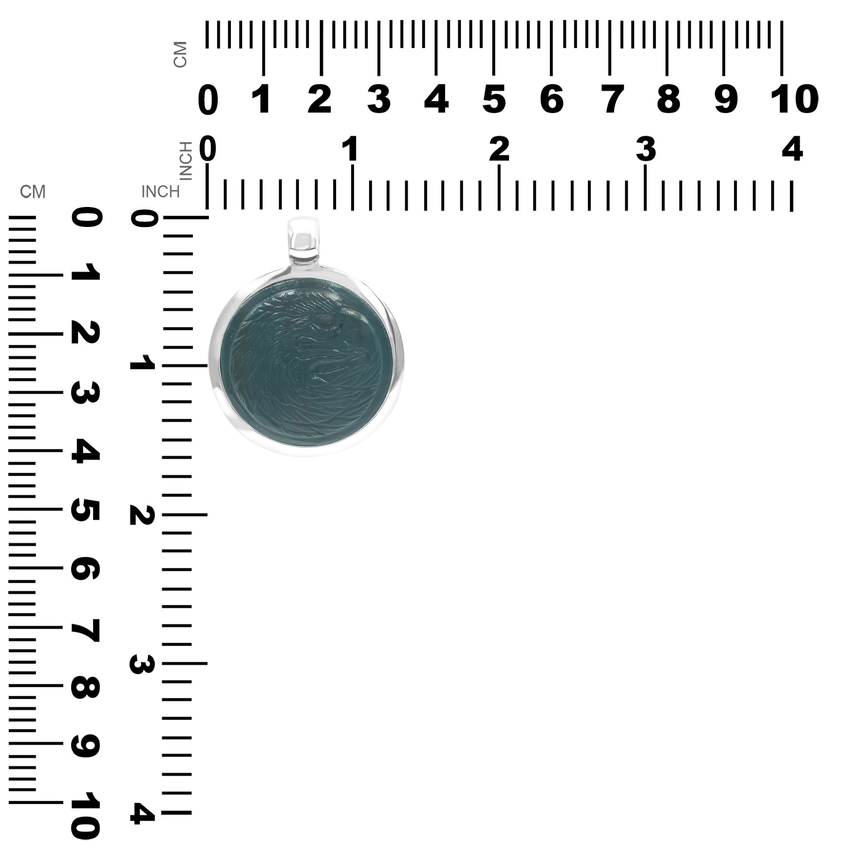 Starborn Jasper Carved Eagle Head Medallion Style Pendant in Sterling Silver