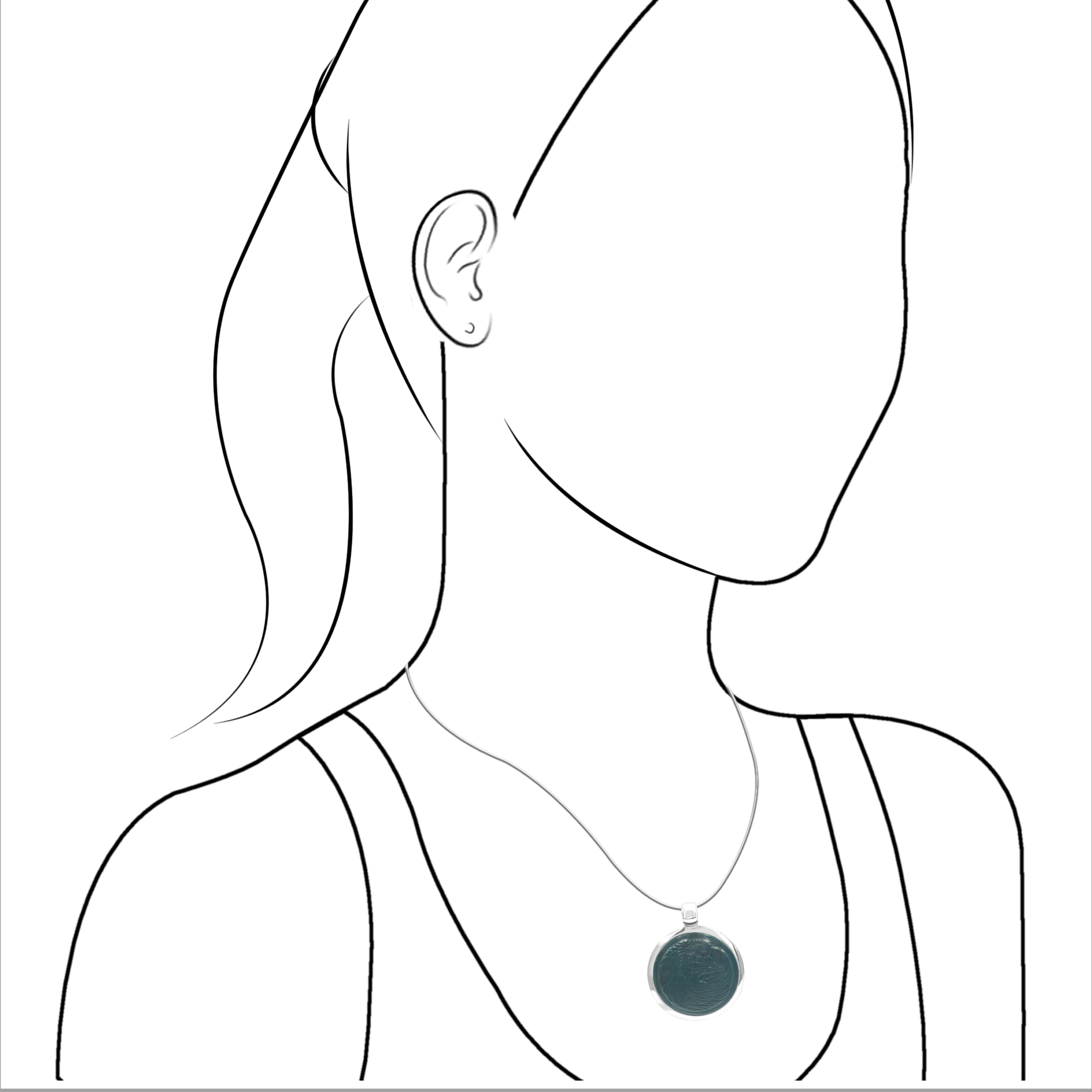 Starborn Jasper Carved Eagle Head Medallion Style Pendant in Sterling Silver