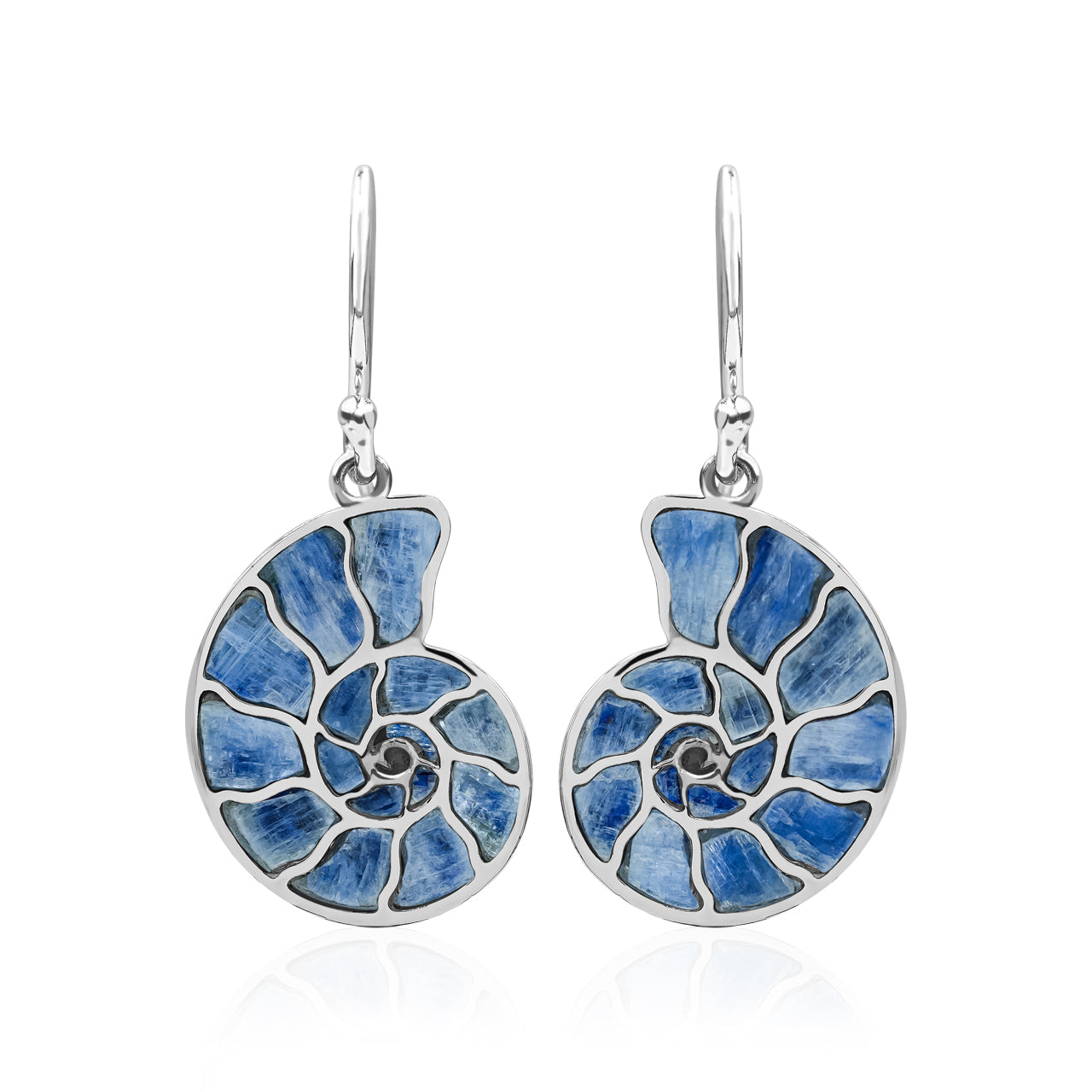 Starborn Ohrring aus Sterlingsilber mit Nautilus-Ammonit und Edelsteineinlage, klein